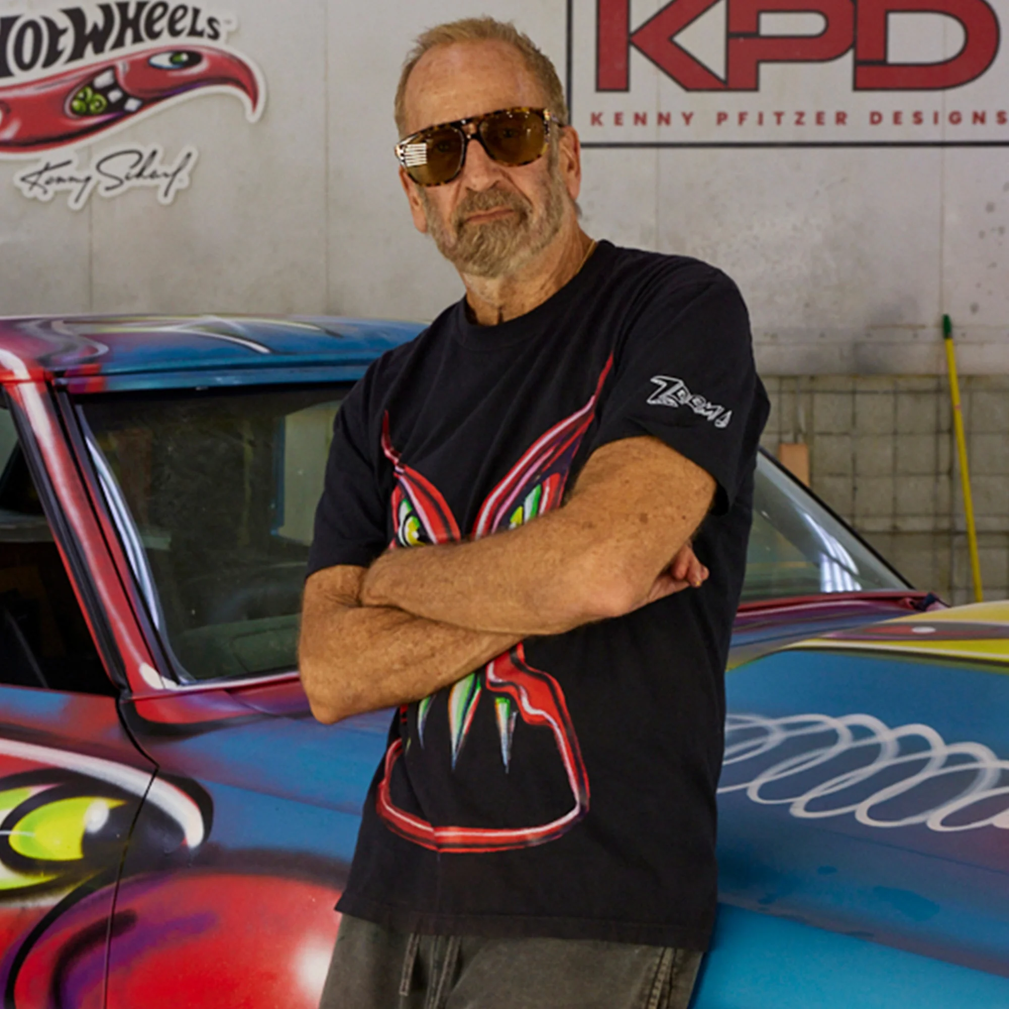 Mattel Creations Hot Wheels x Kenny Scharf Black T-Shirt
