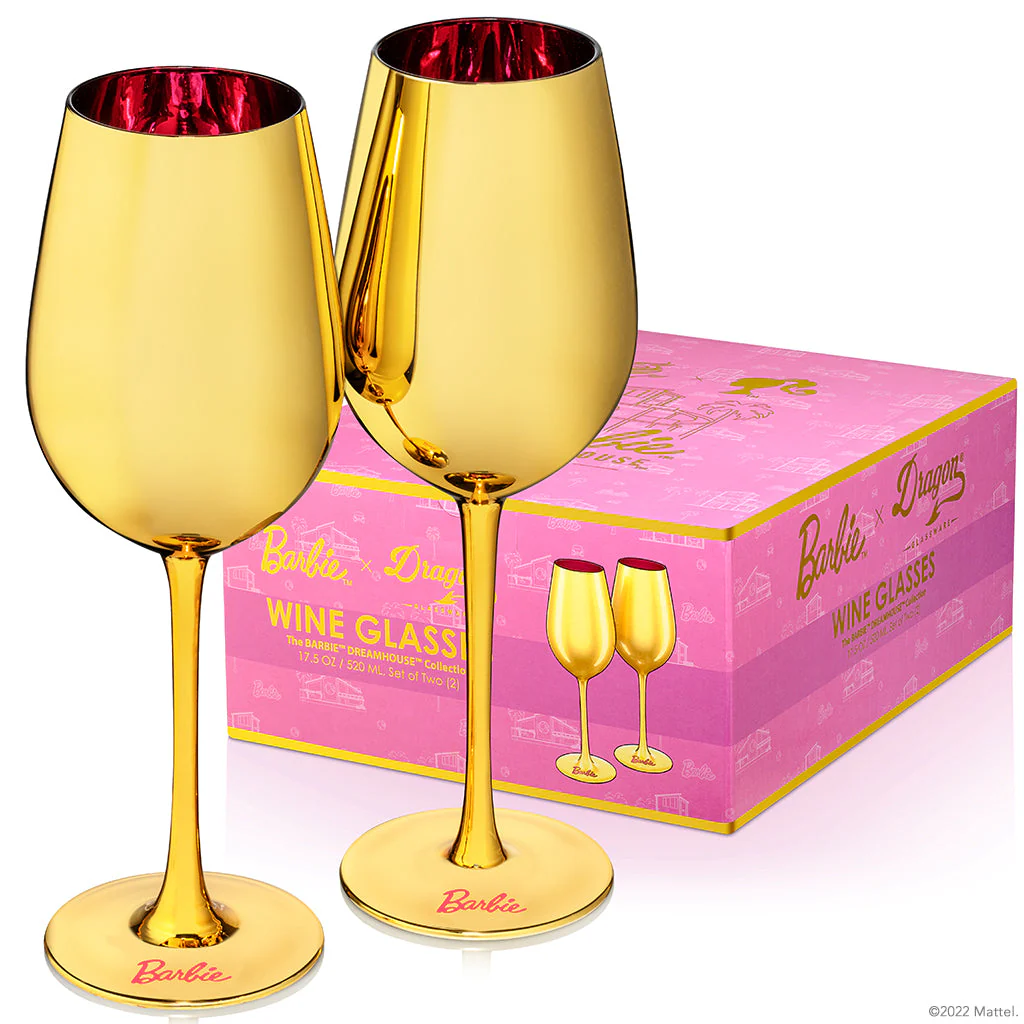 Mattel Creations Barbie™ X Dragon Glassware® Dreamhouse™ Wine Glasses