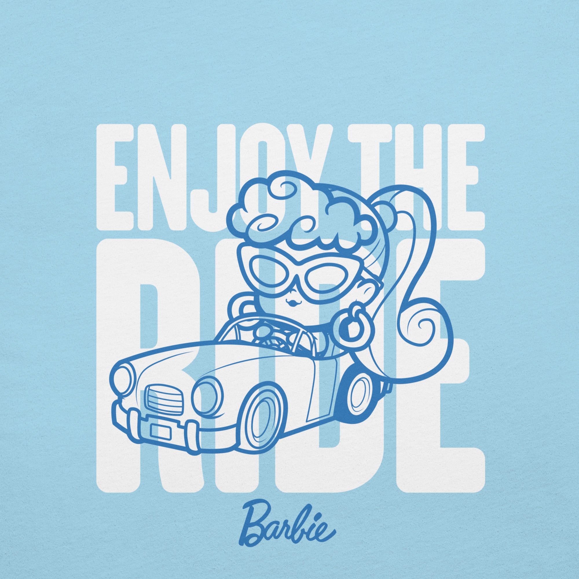 Mattel Creations Barbie Enjoy the Ride Embroidered Cutie Blue T-Shirt