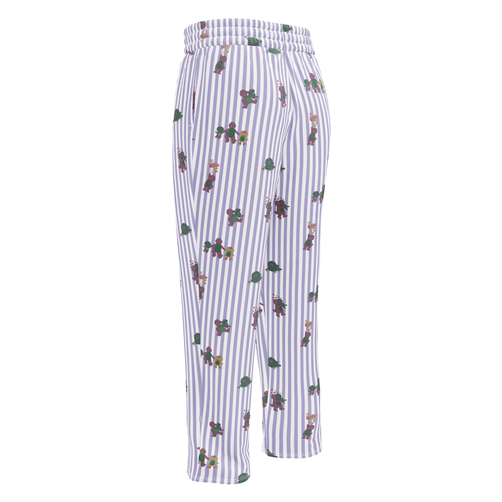 Mattel Creations Barney Dinosaurs Wide Leg Striped Pants