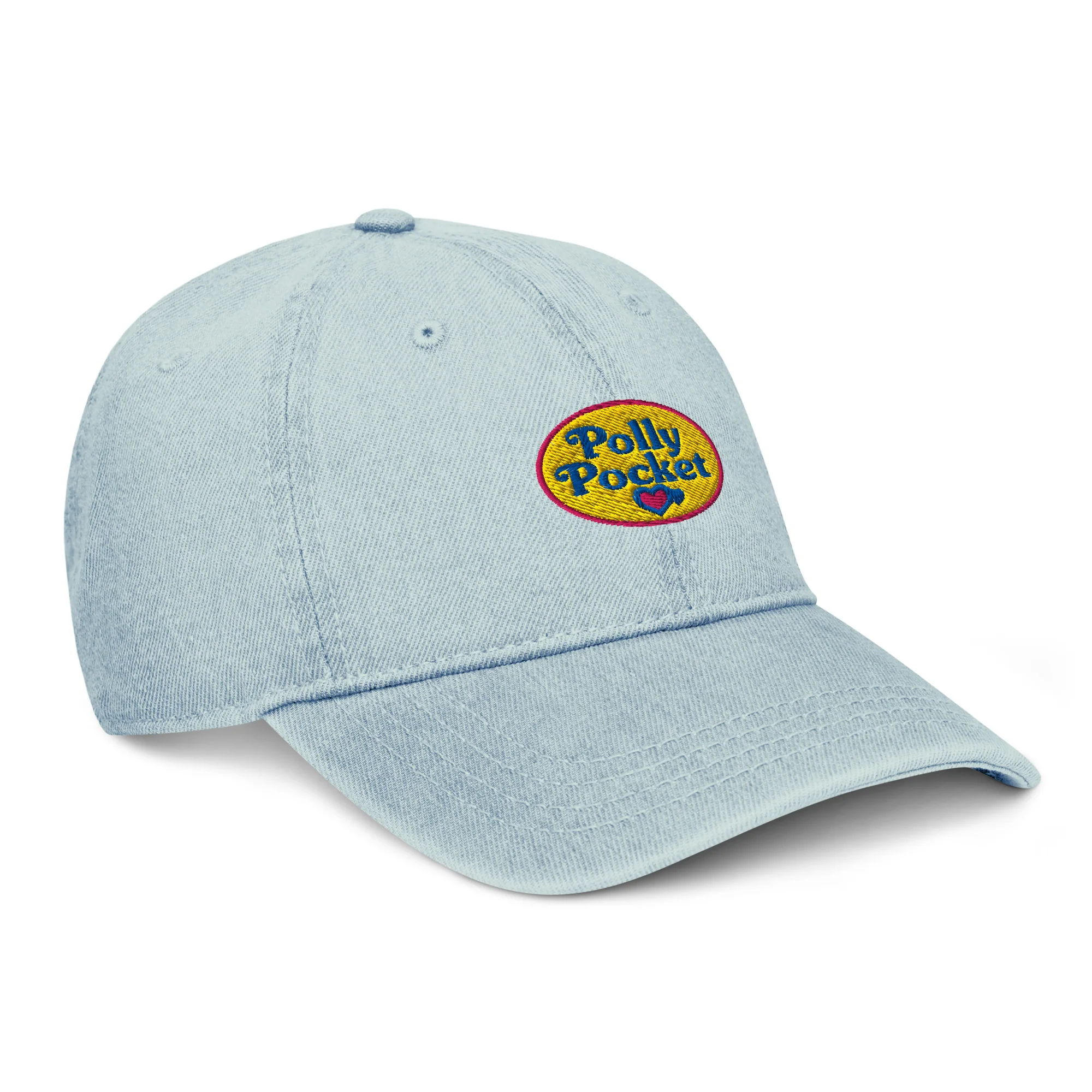 Mattel Creations Polly Pocket Logo Light Blue Denim Hat