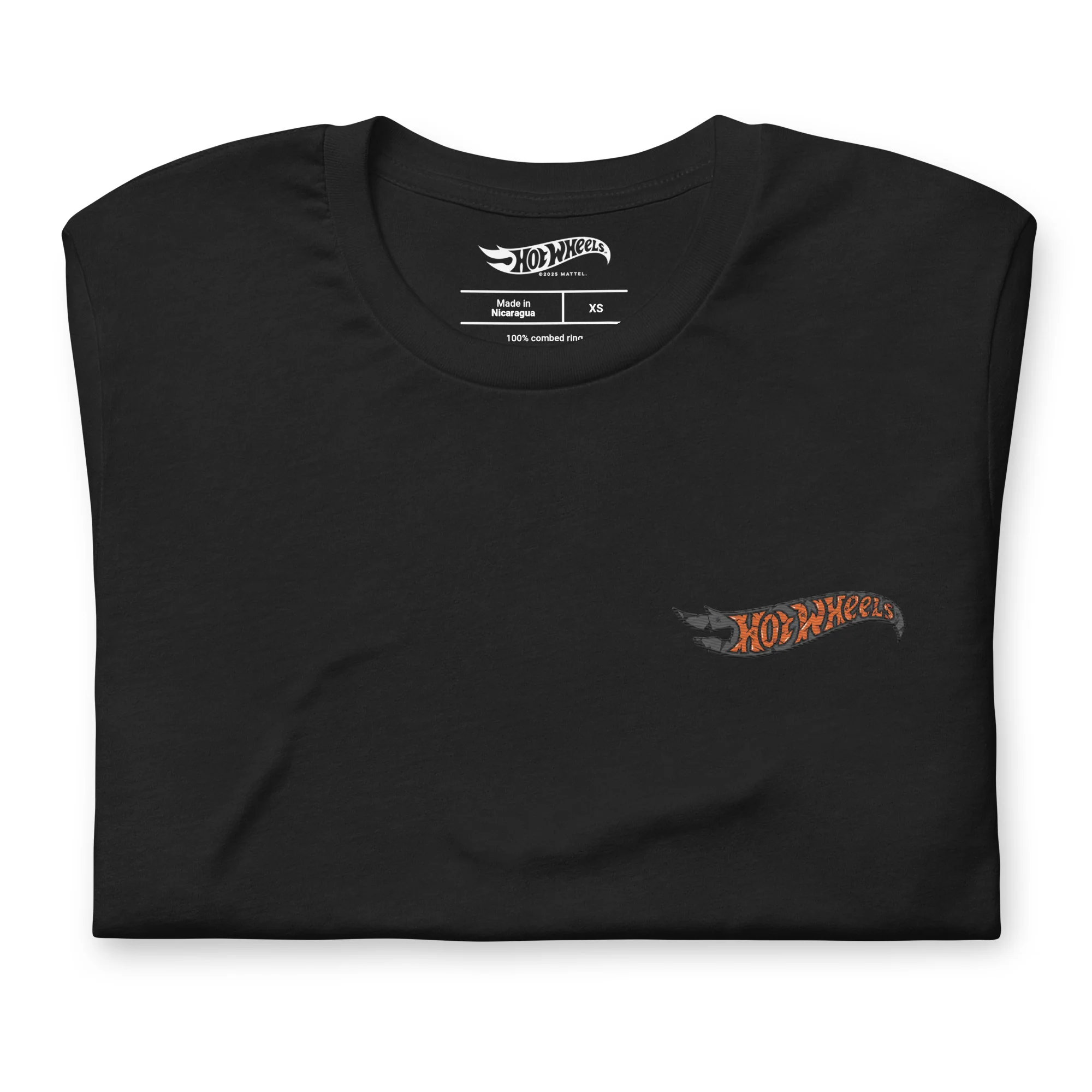 Mattel Creations Hot Wheels Mummy Logo Embroidered Black T-Shirt