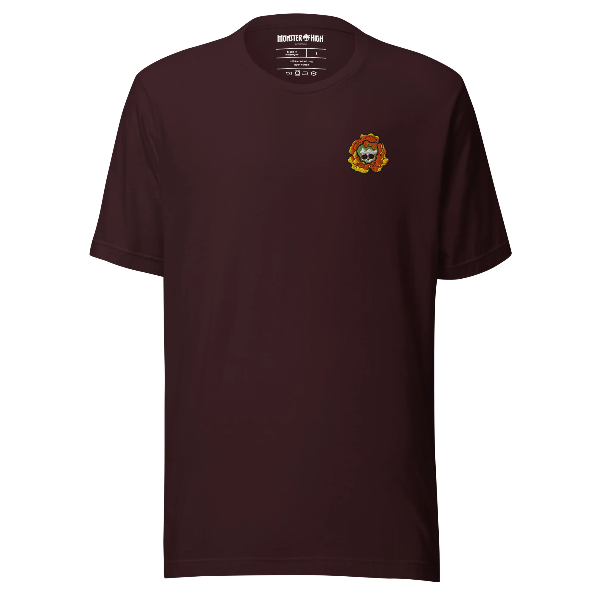 Mattel Creations Monster High Skelita Día de Muertos Embroidered Oxblood T-Shirt