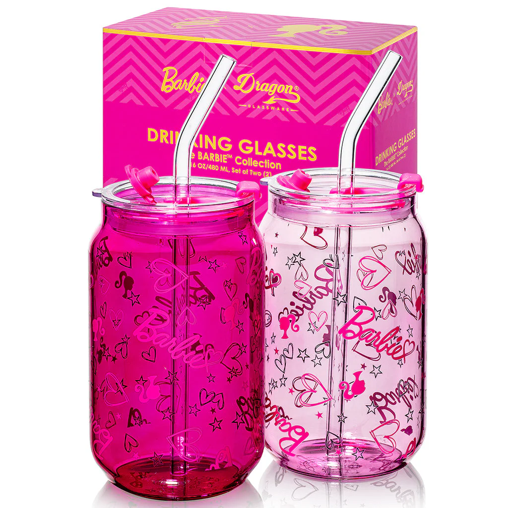 Mattel Creations Barbie™ X Dragon Glassware® Love Out Loud Drinking Glasses