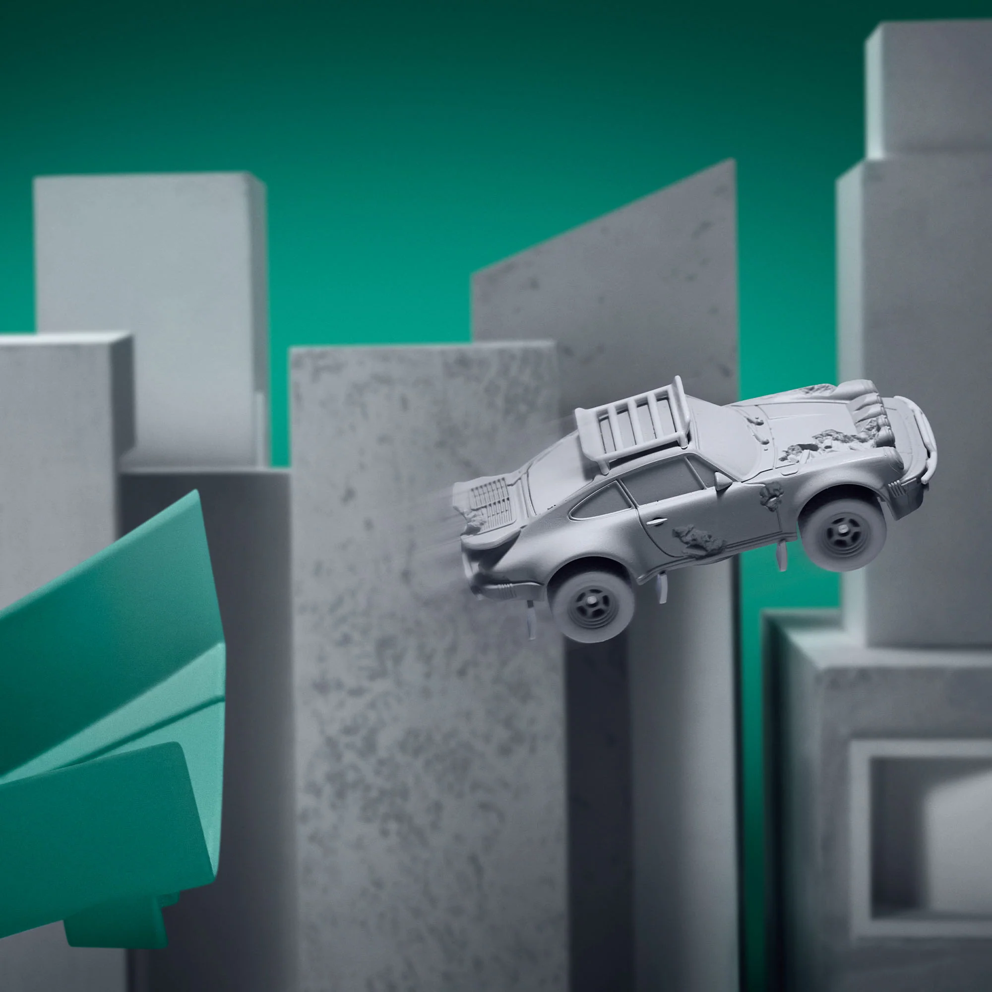 Mattel Creations Hot Wheels x Daniel Arsham Eroded Porsche Safari