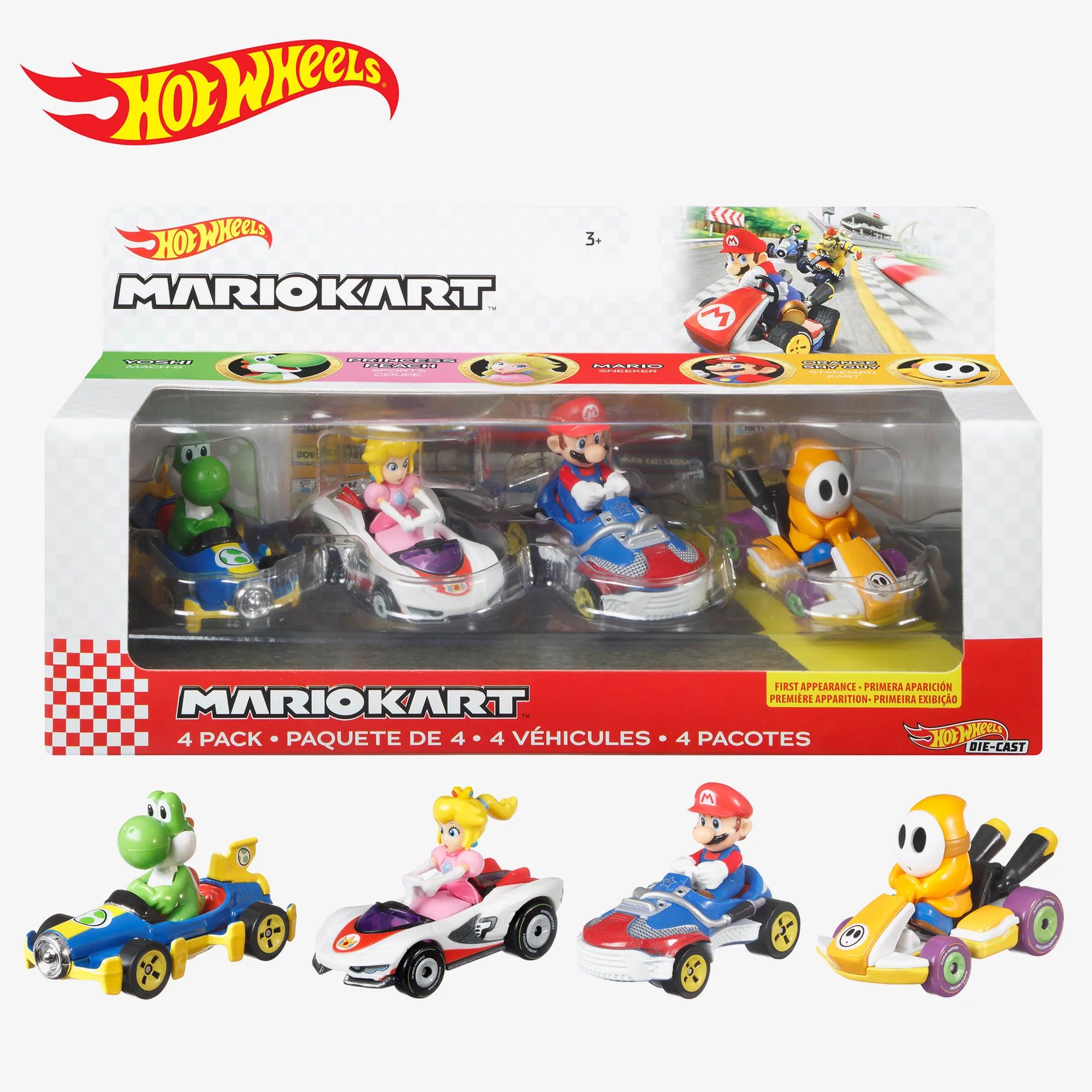 Mattel Creations Hot Wheels® Mario Kart™ 4-PK Assortment