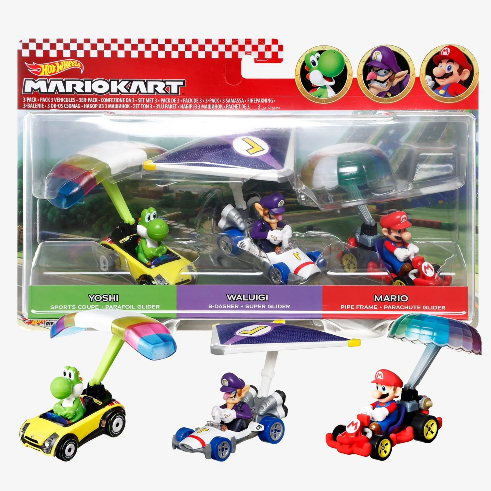 Mattel Creations Hot Wheels Mario Kart Character Cars 3-Pack