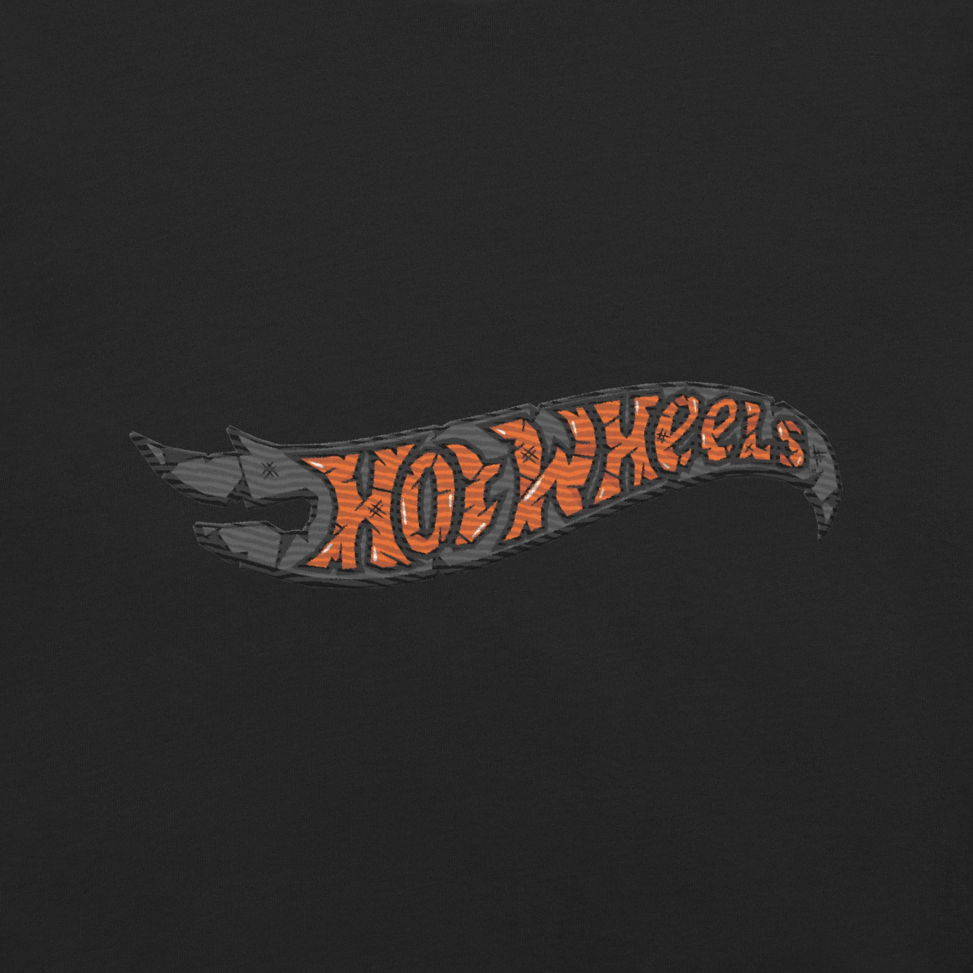 Mattel Creations Hot Wheels Mummy Logo Embroidered Black T-Shirt
