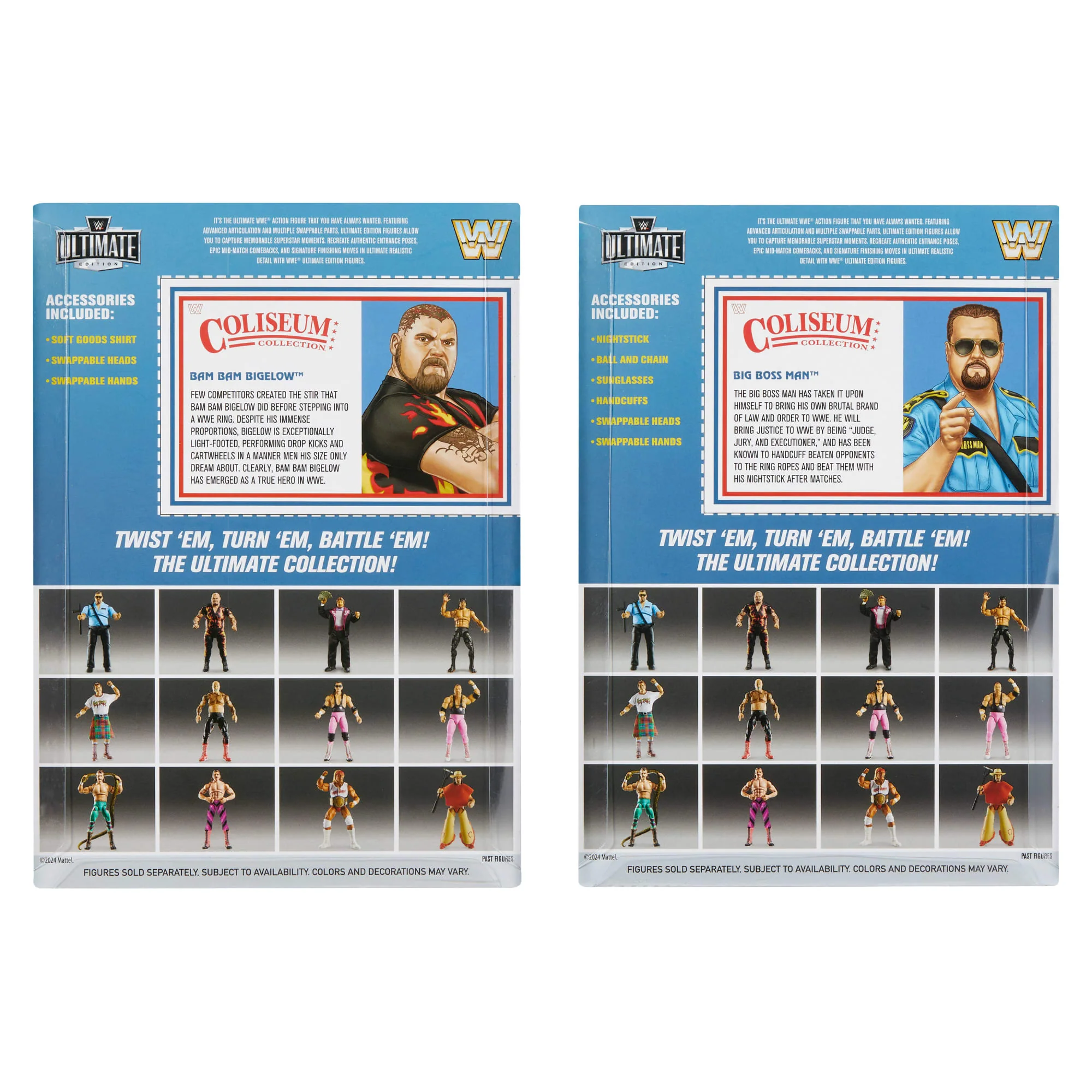 Mattel Creations WWE Coliseum Collection Bam Bam Bigelow & Big Boss Man 2-Pack Action Figures