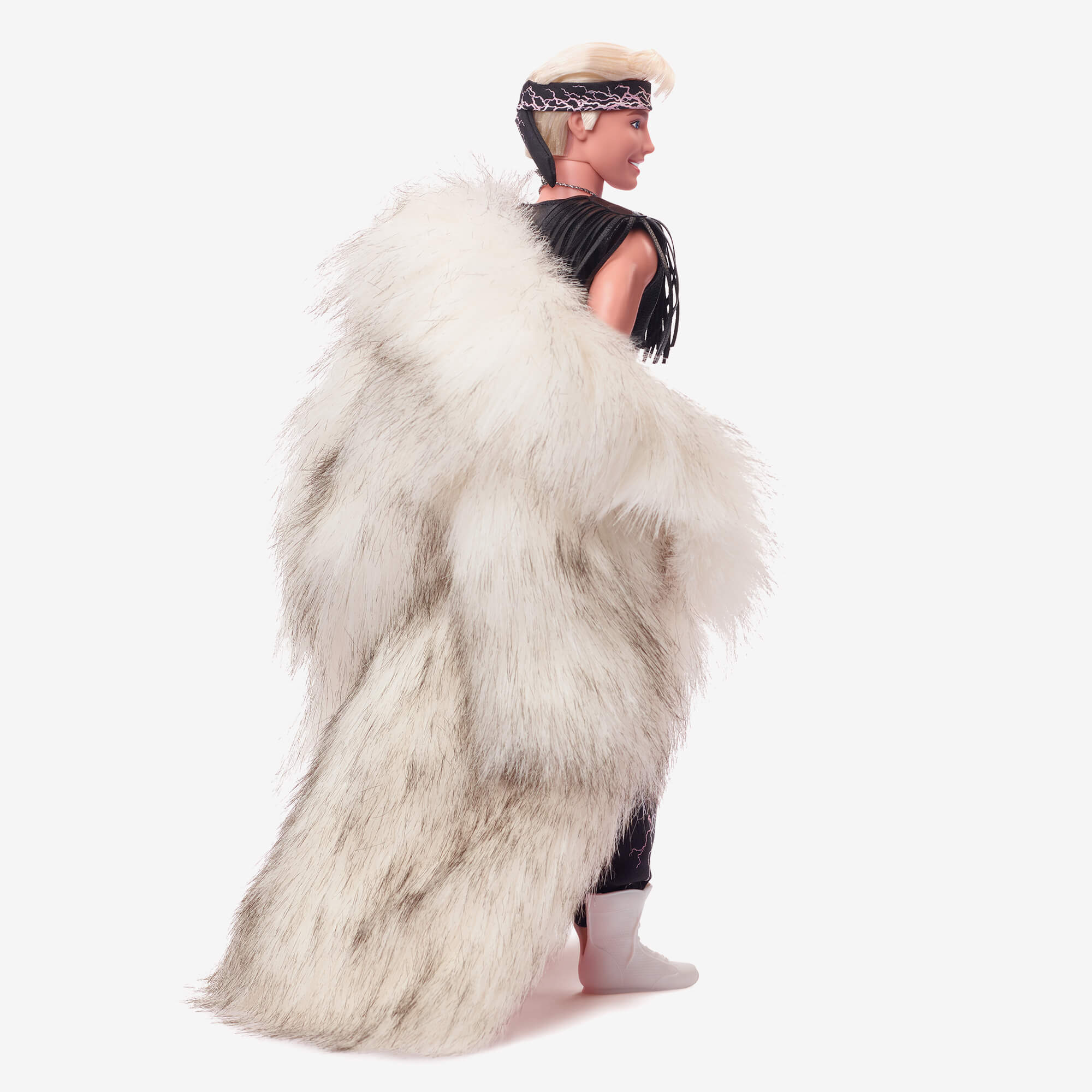 Mattel Creations Ken Doll in Faux Fur Coat and Black Fringe Vest – Barbie The Movie