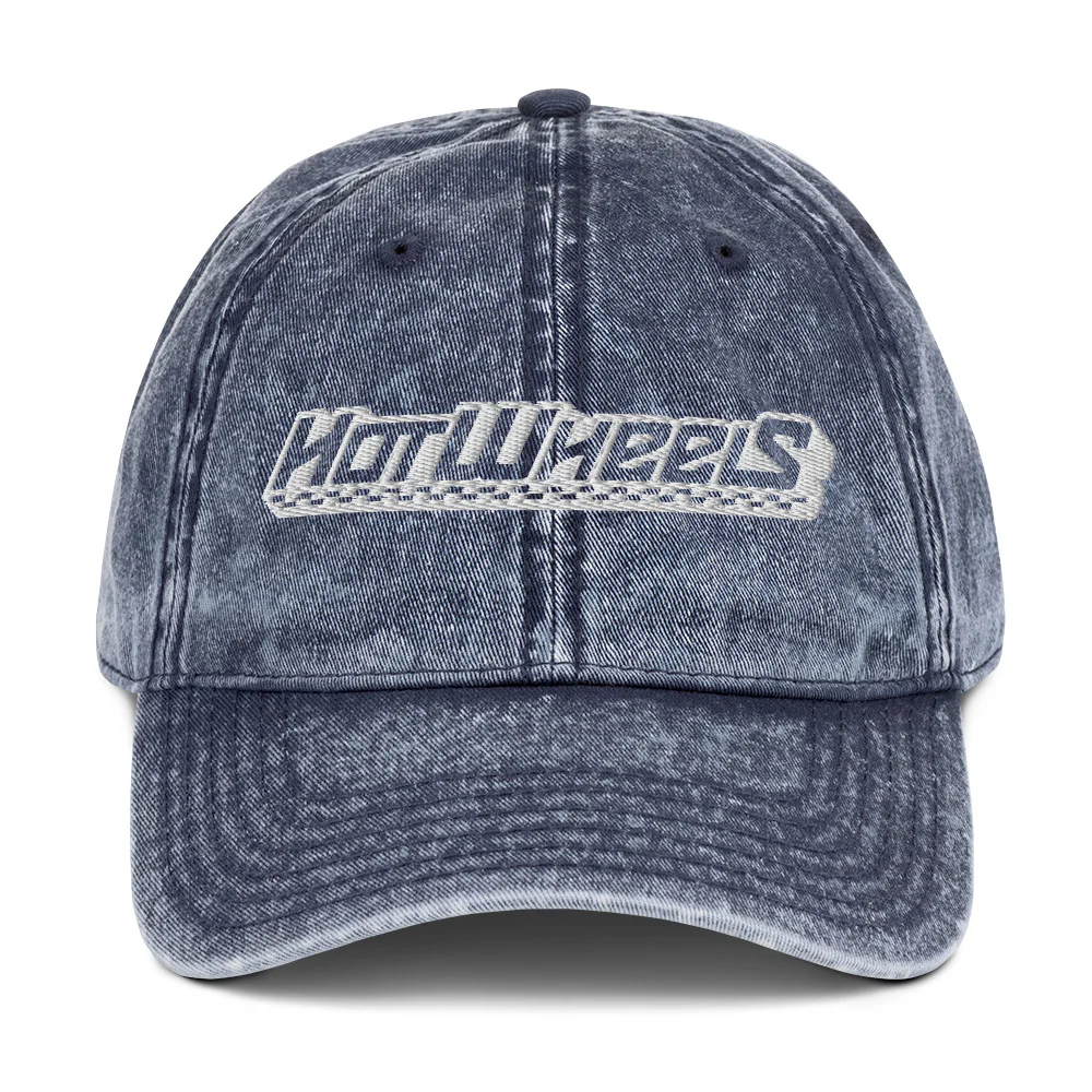 Mattel Creations Hot Wheels Checked Logo Blue Denim Dad Hat