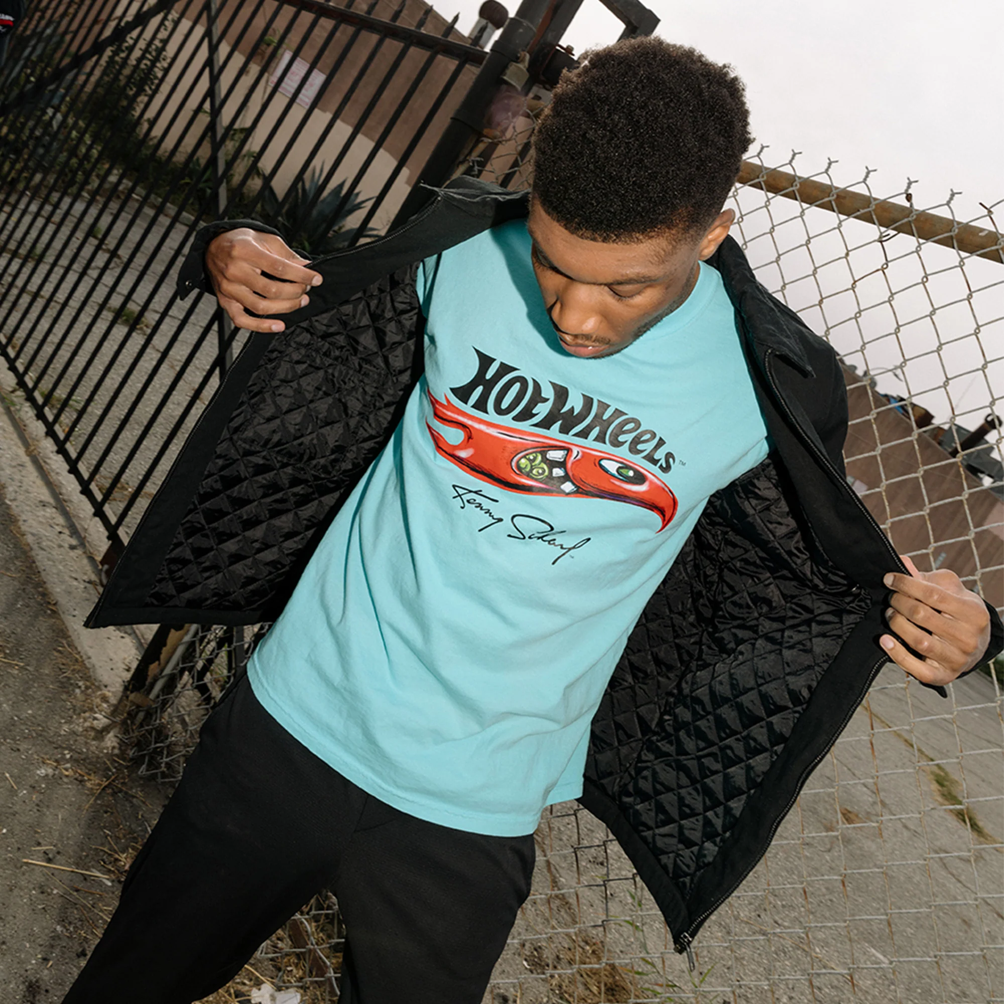 Mattel Creations Hot Wheels x Kenny Scharf Blue T-Shirt