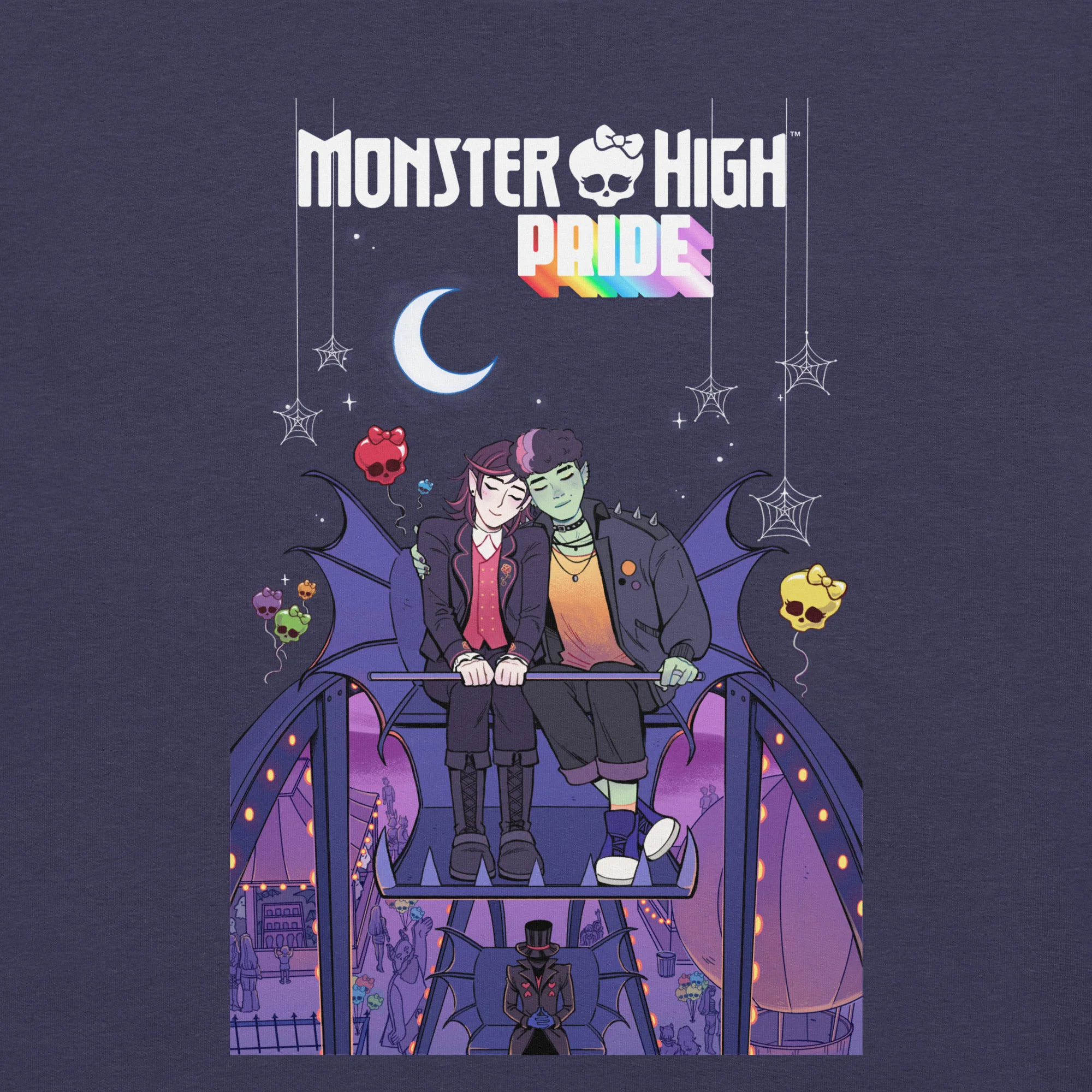 Mattel Creations Monster High Pride Kieran & Spelldon Navy T-Shirt