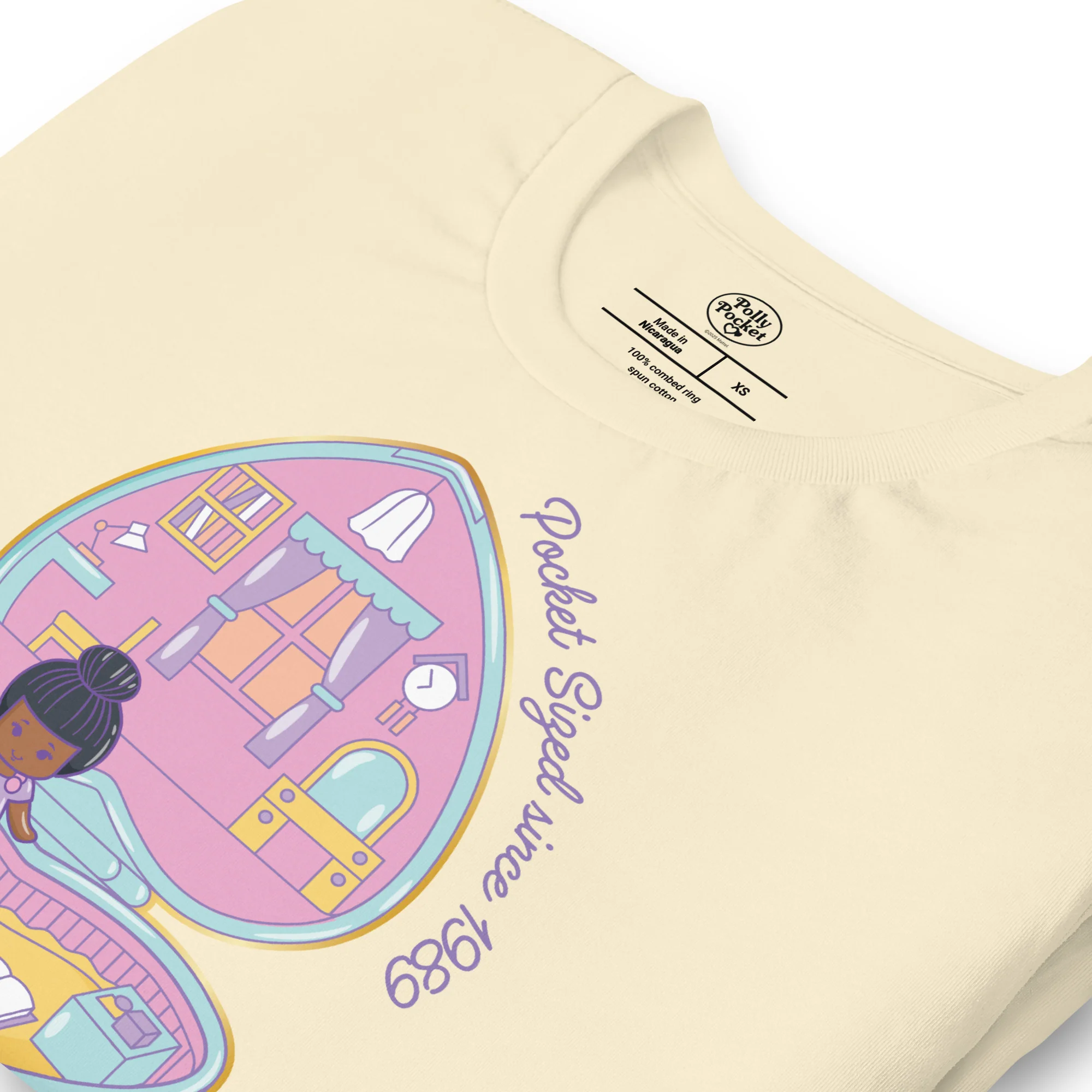 Mattel Creations Polly Pocket Sized Since 1989 Yellow T-Shirt