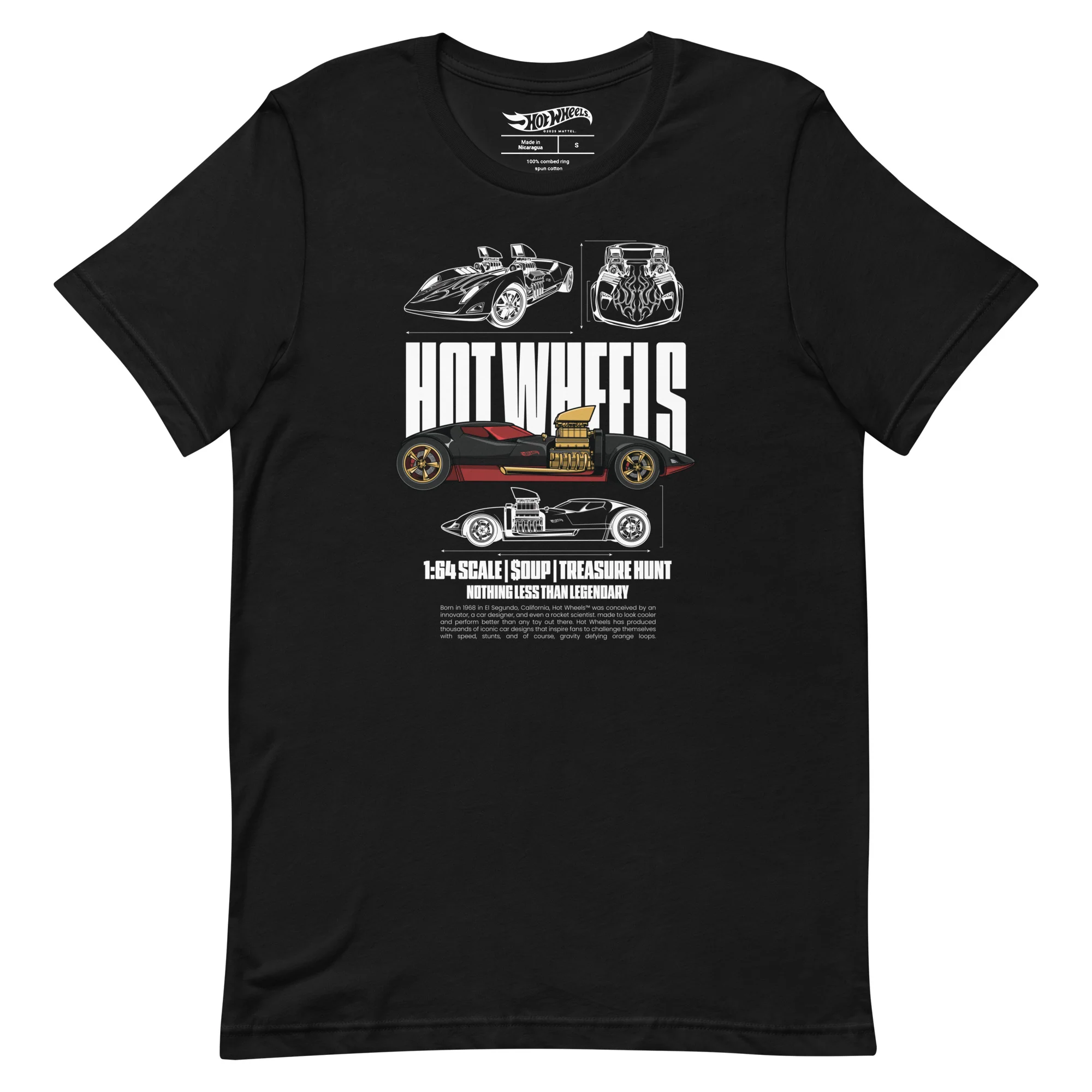 Mattel Creations Hot Wheels Nothing Less than Legendary Black T-Shirt