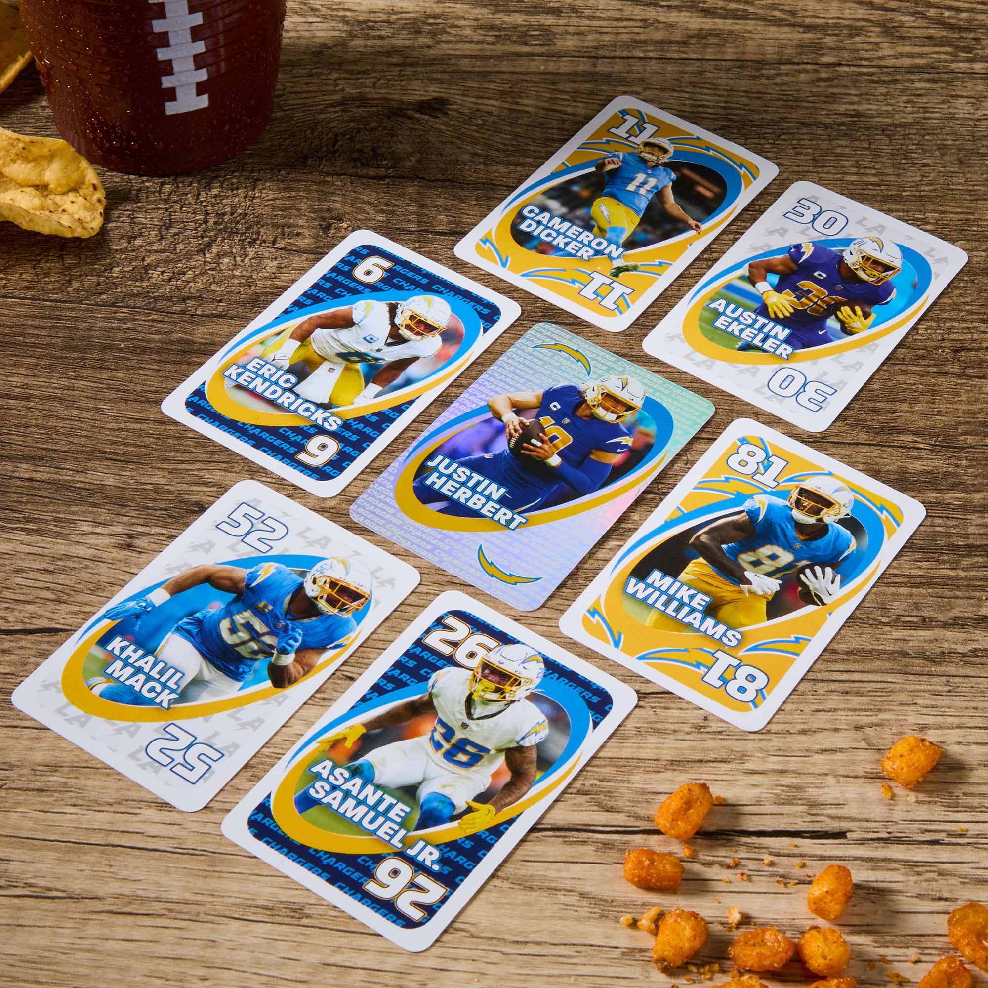 Mattel Creations UNO Fandom NFL Los Angeles Chargers Game Deck