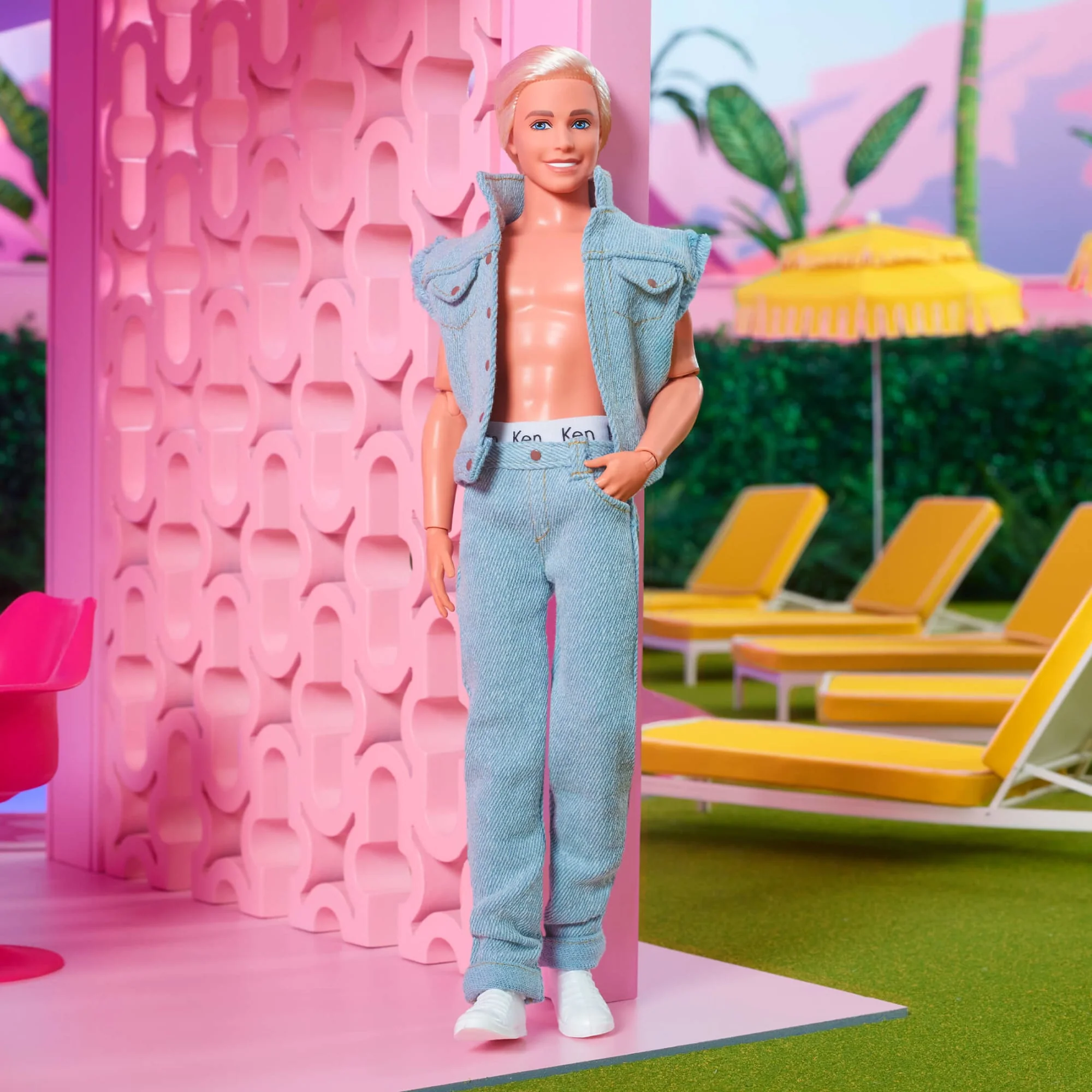 Mattel Creations Ken Doll Wearing Denim Matching Set – Barbie The Movie