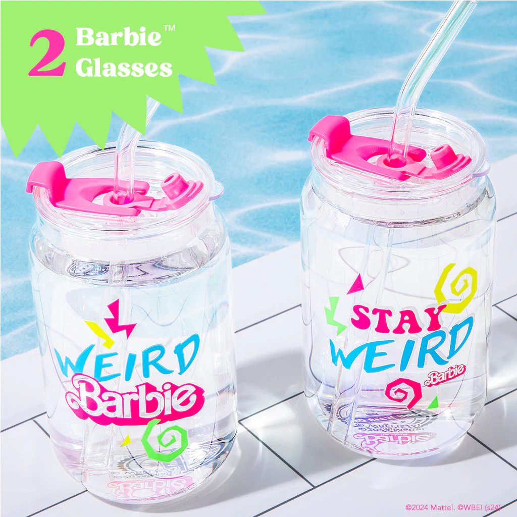 Mattel Creations Barbie™ the Movie X Dragon Glassware® Weird Barbie™ Drinking Glasses