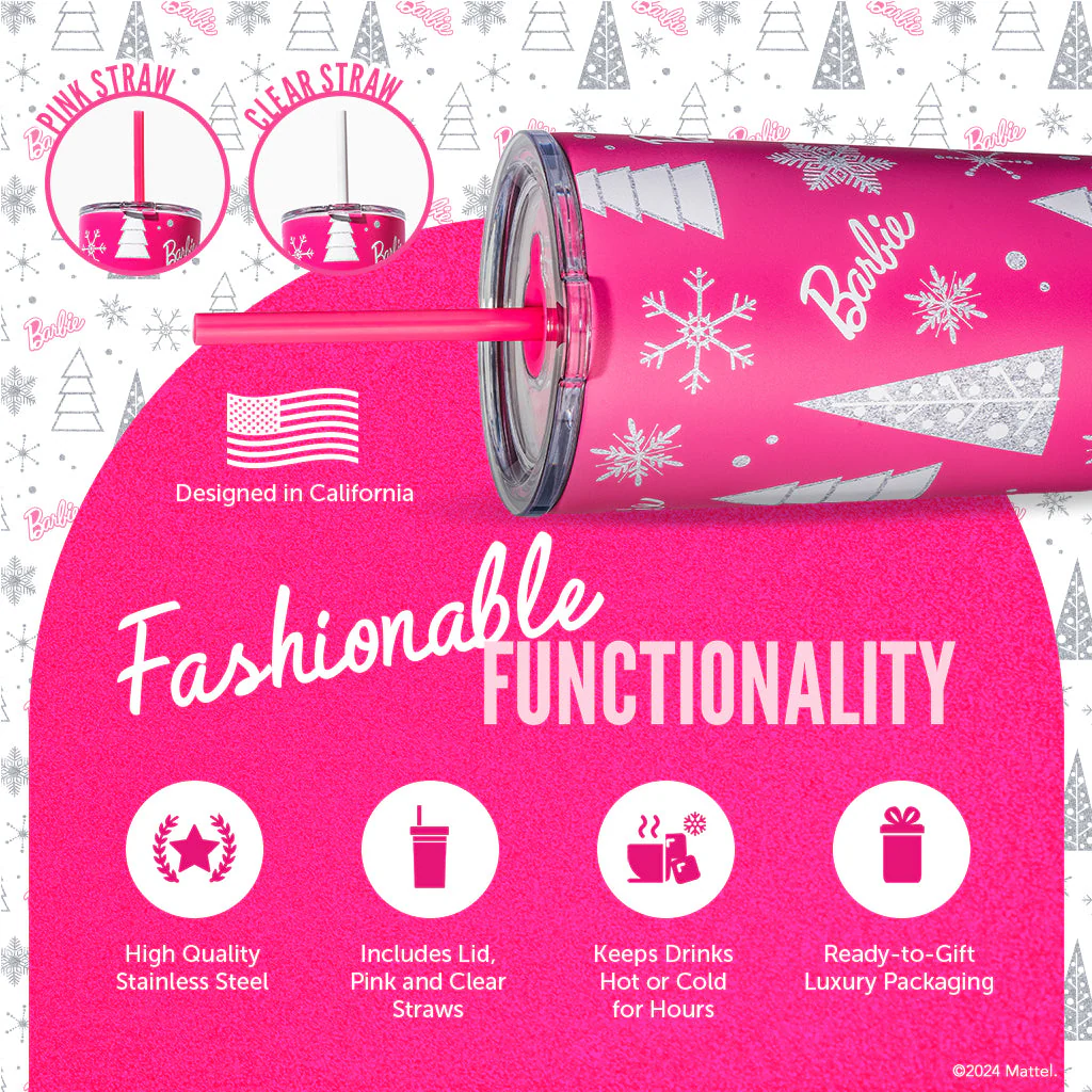 Mattel Creations Barbie™ Pink Christmas Tumbler