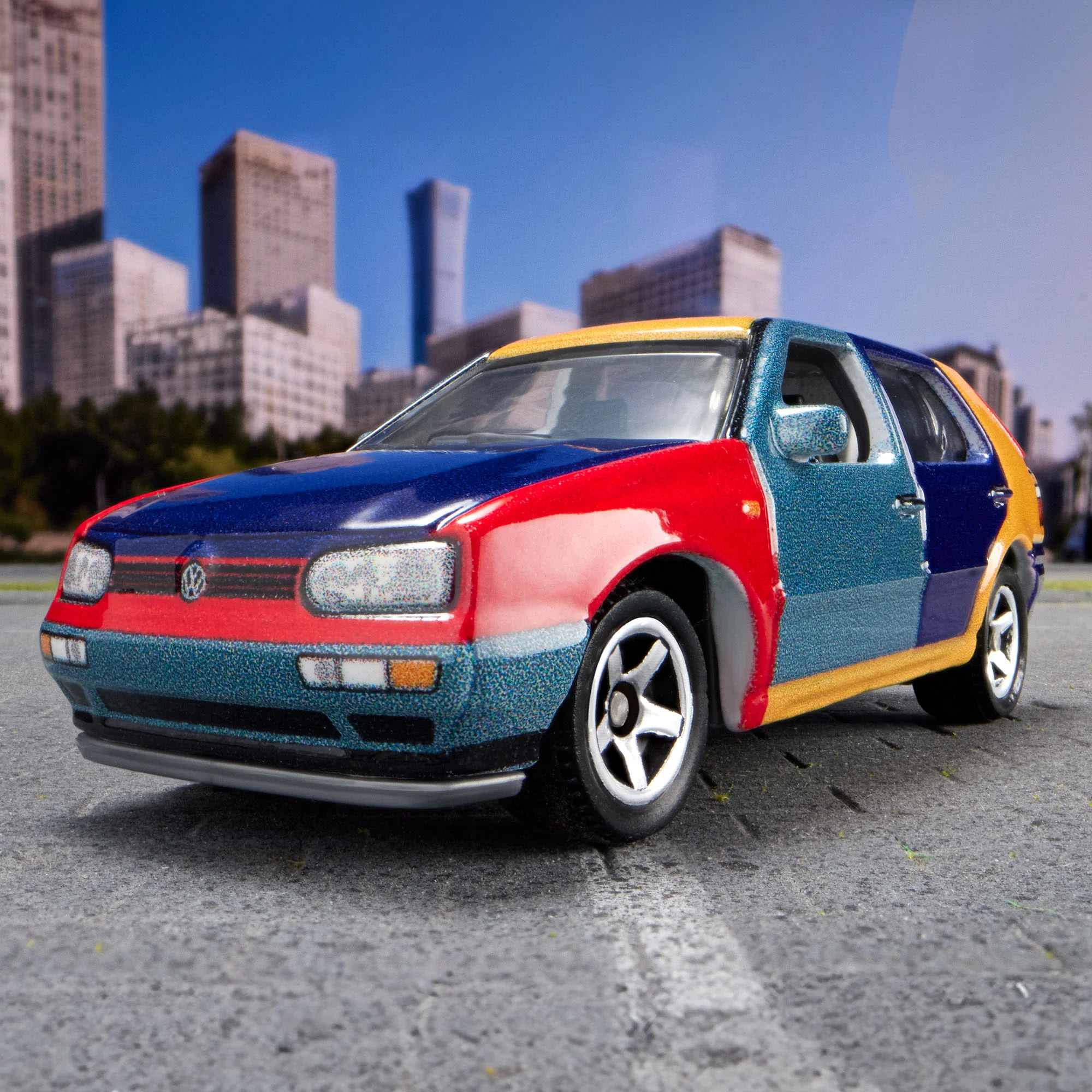 Mattel Creations Matchbox 1995 Volkswagen Golf Harlequin