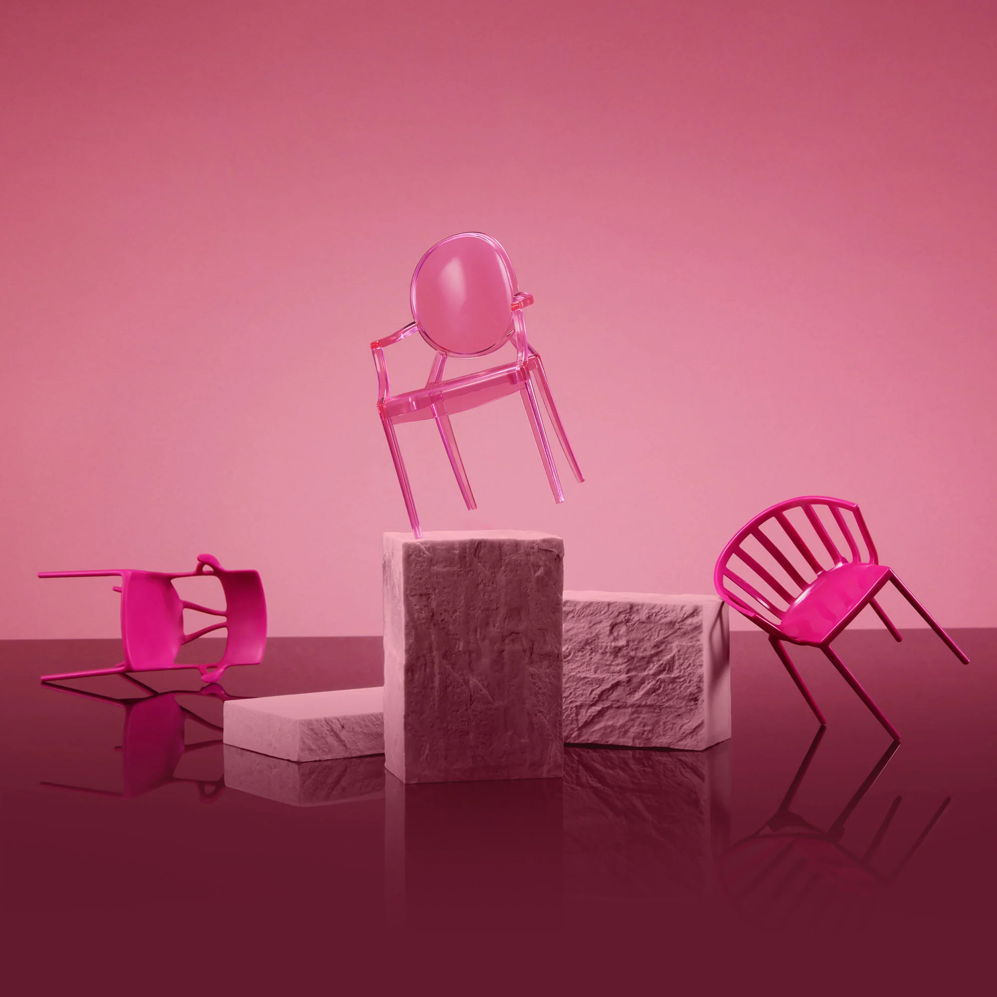 Mattel Creations Barbie x Kartell 5-Piece Doll-Sized Chair Set