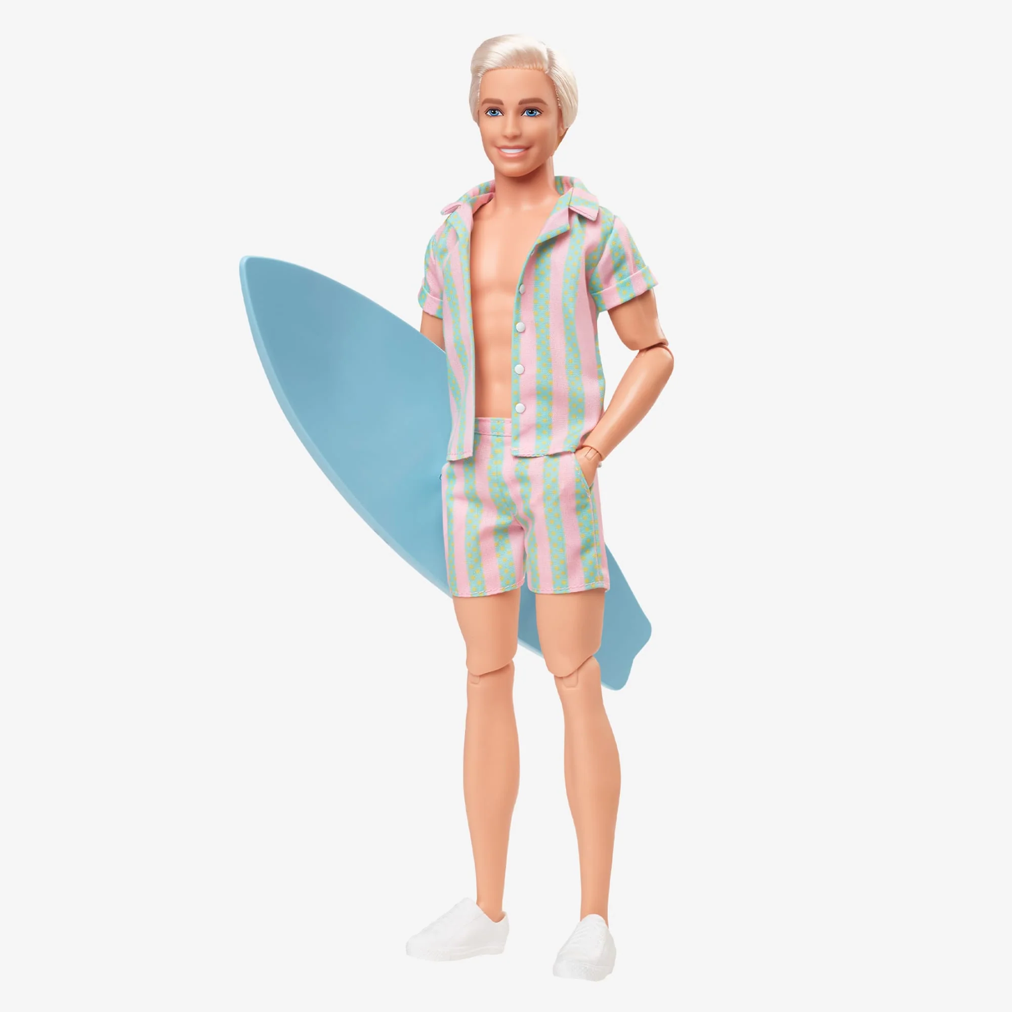 Mattel Creations Ken Doll Wearing Pastel Striped Beach Matching Set – Barbie The Movie