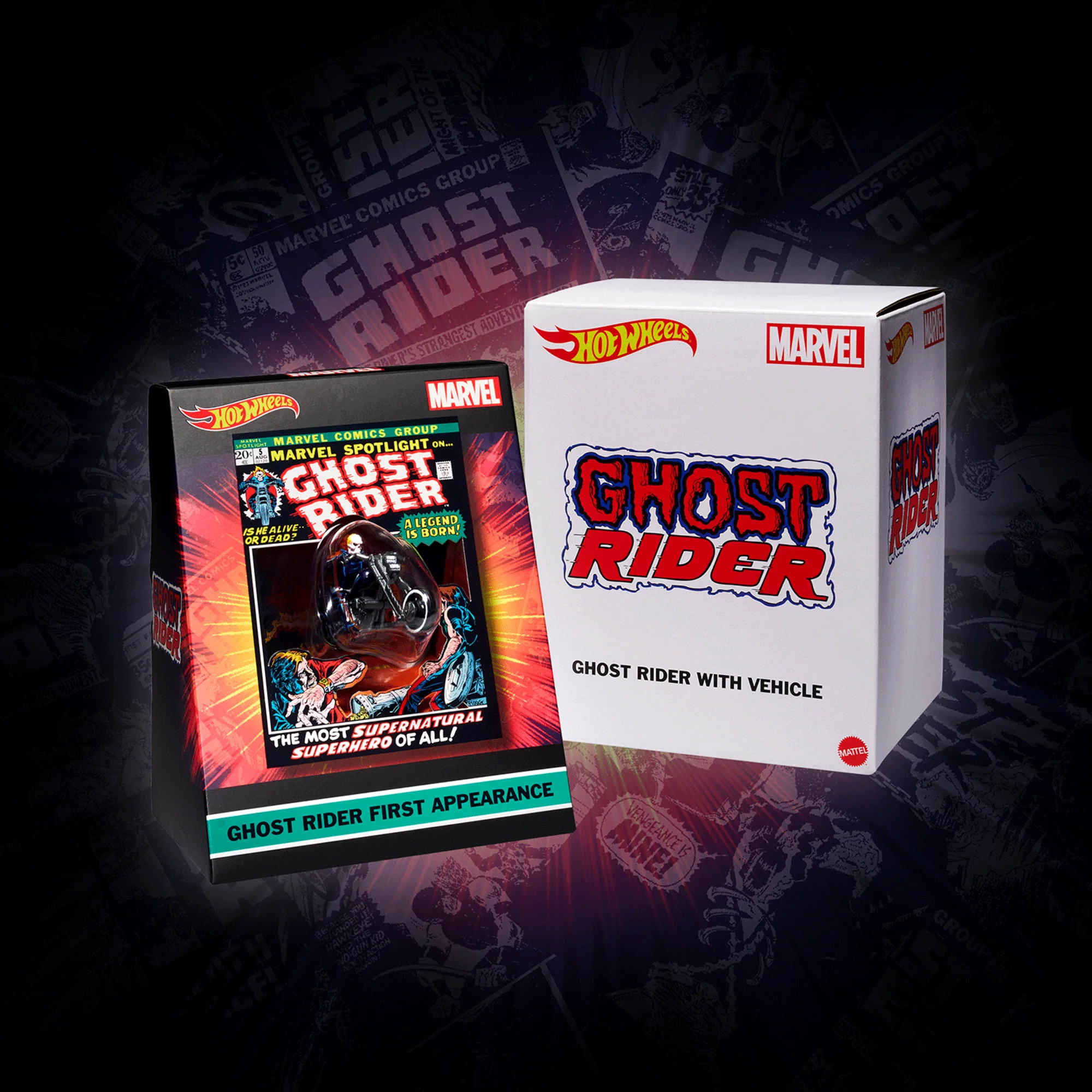Mattel Creations Hot Wheels MARVEL Ghost Rider Motorcycle & Figure Collectible