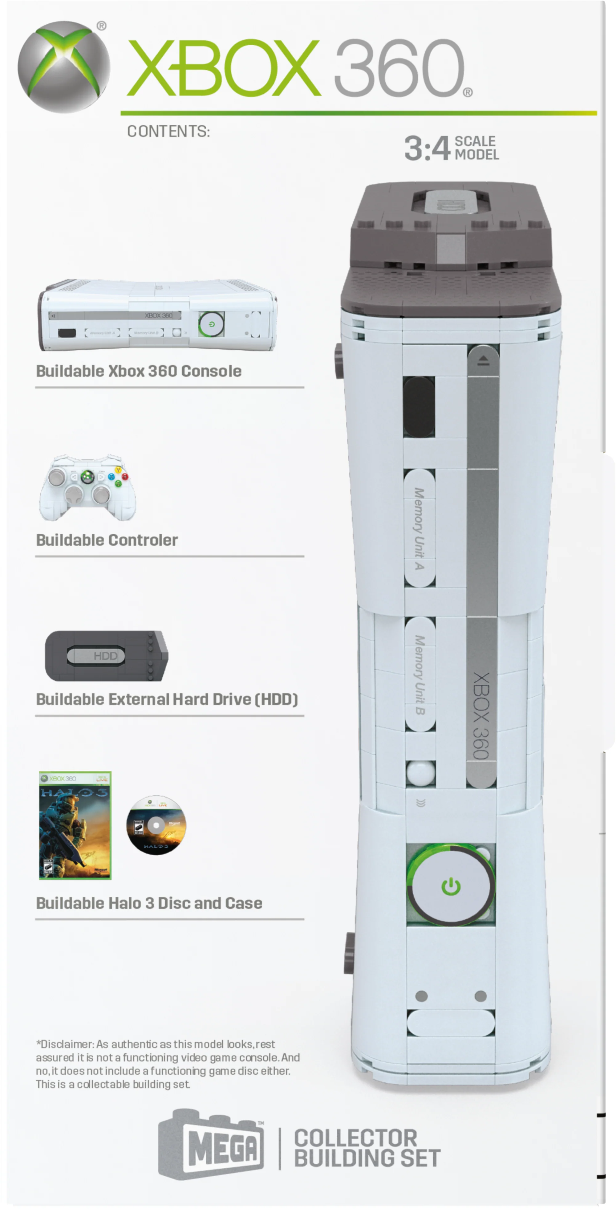 Mattel Creations MEGA Microsoft Xbox 360 Replica Building Toy Kit