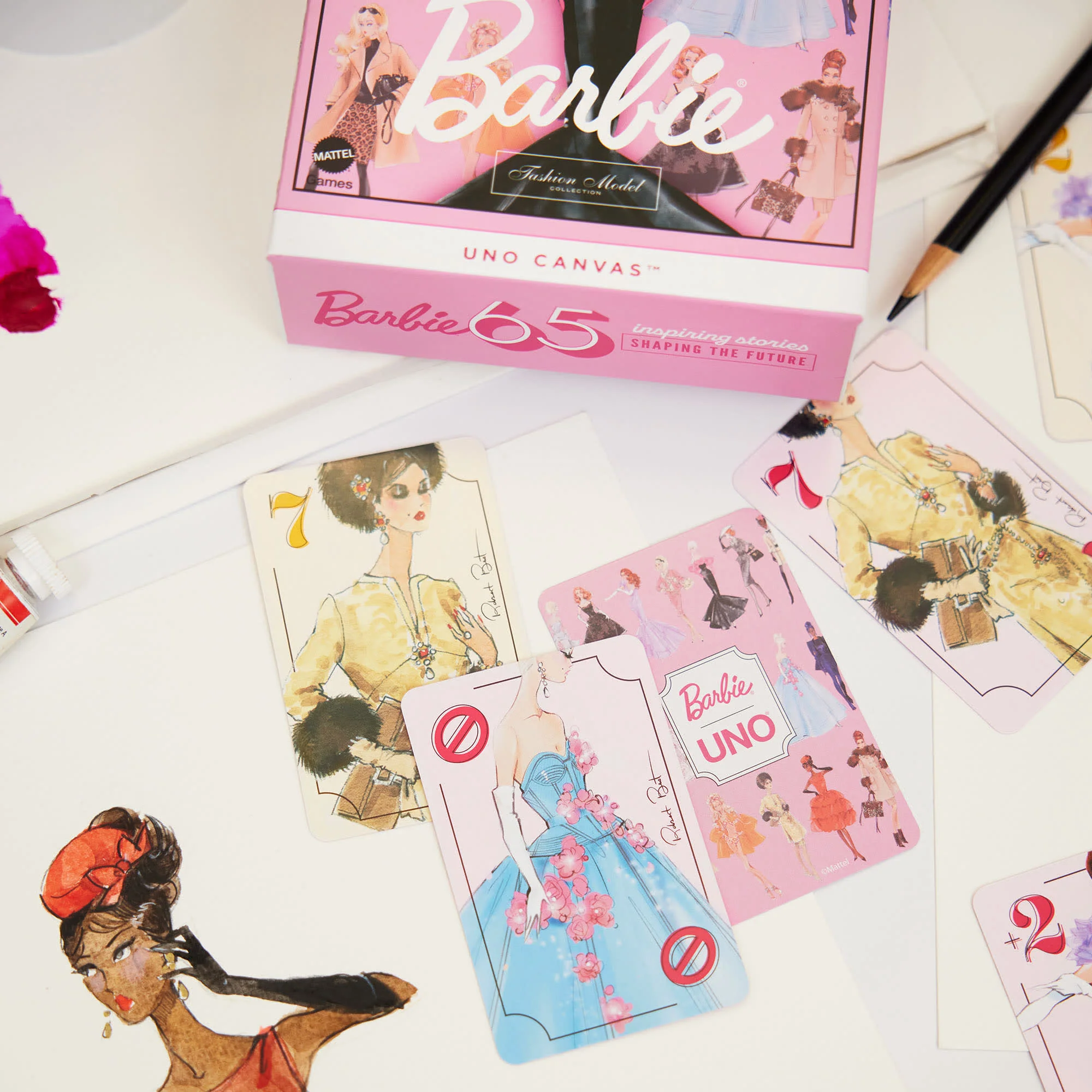 Mattel Creations UNO Canvas Barbie Fashion Model Collection Deck