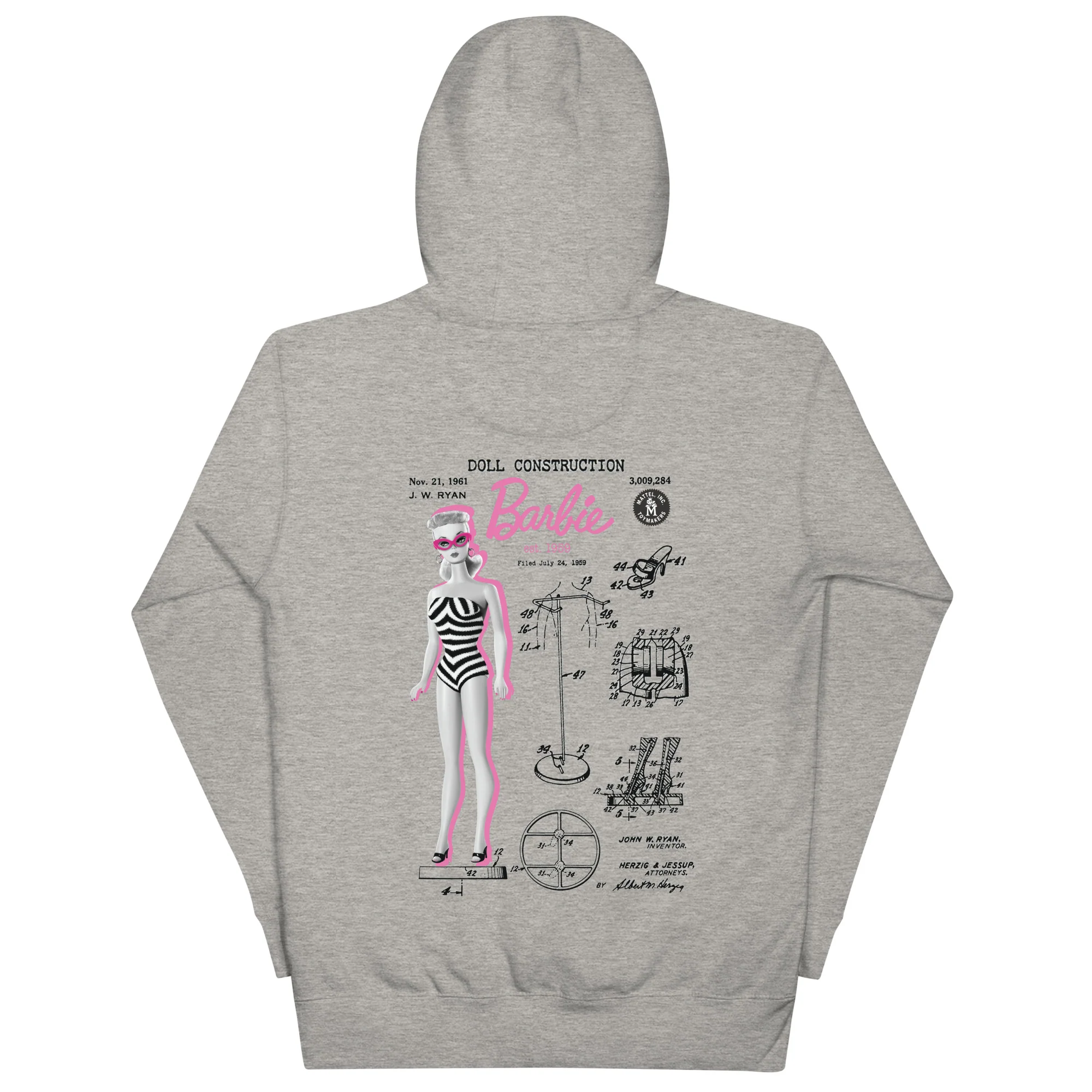 Mattel Creations Barbie Doll Blueprint Grey Hoodie
