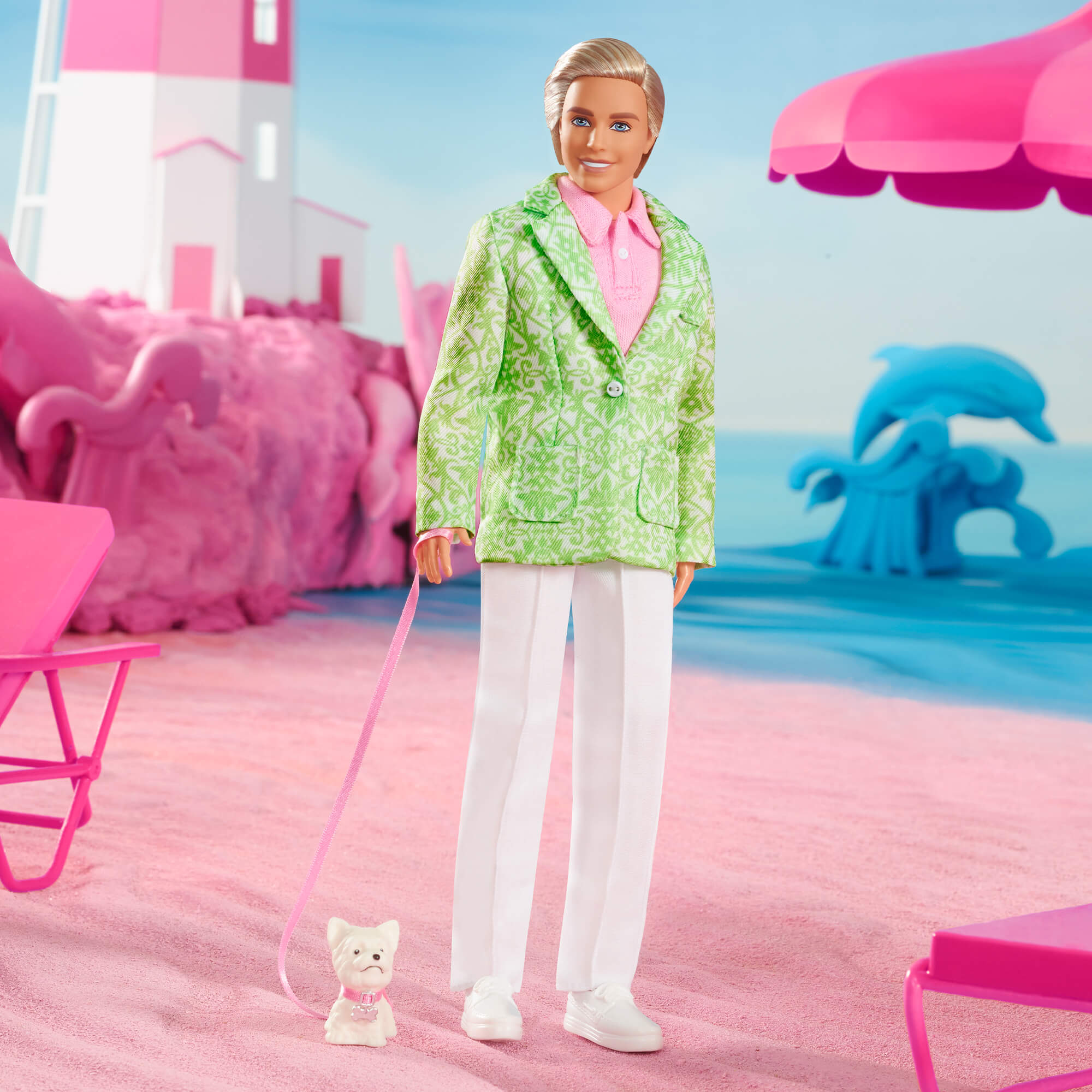 Mattel Creations “Sugar's Daddy” Ken Doll in Pastel Suit With Dog – Barbie The Movie