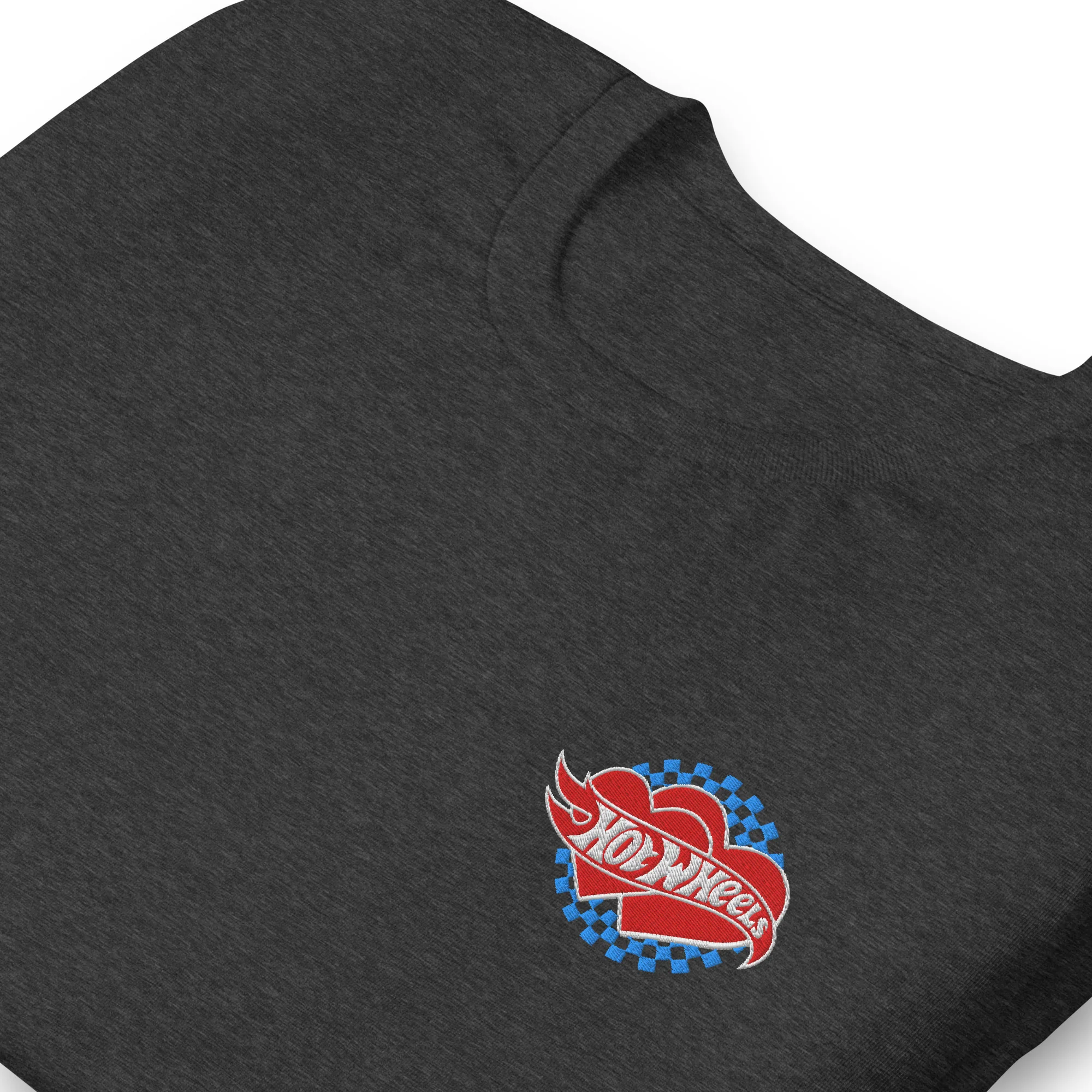 Mattel Creations Hot Wheels Embroidered Checkered Hearts T-Shirt