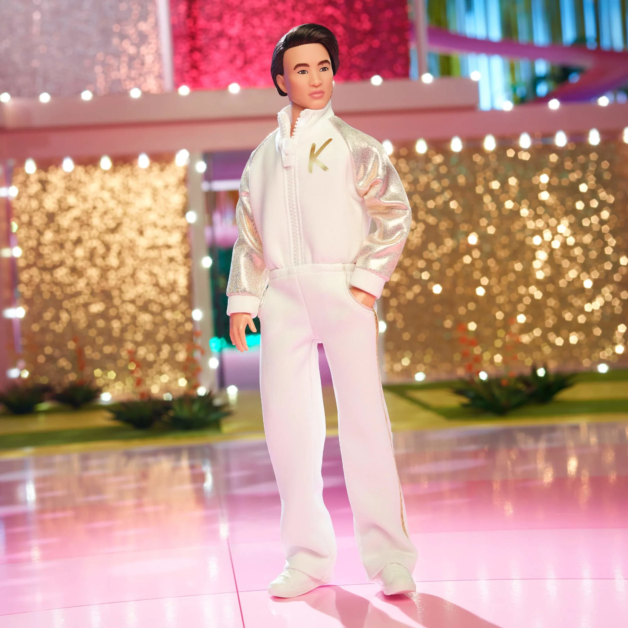 Mattel Creations Ken Doll In White and Gold Tracksuit – Barbie The Movie