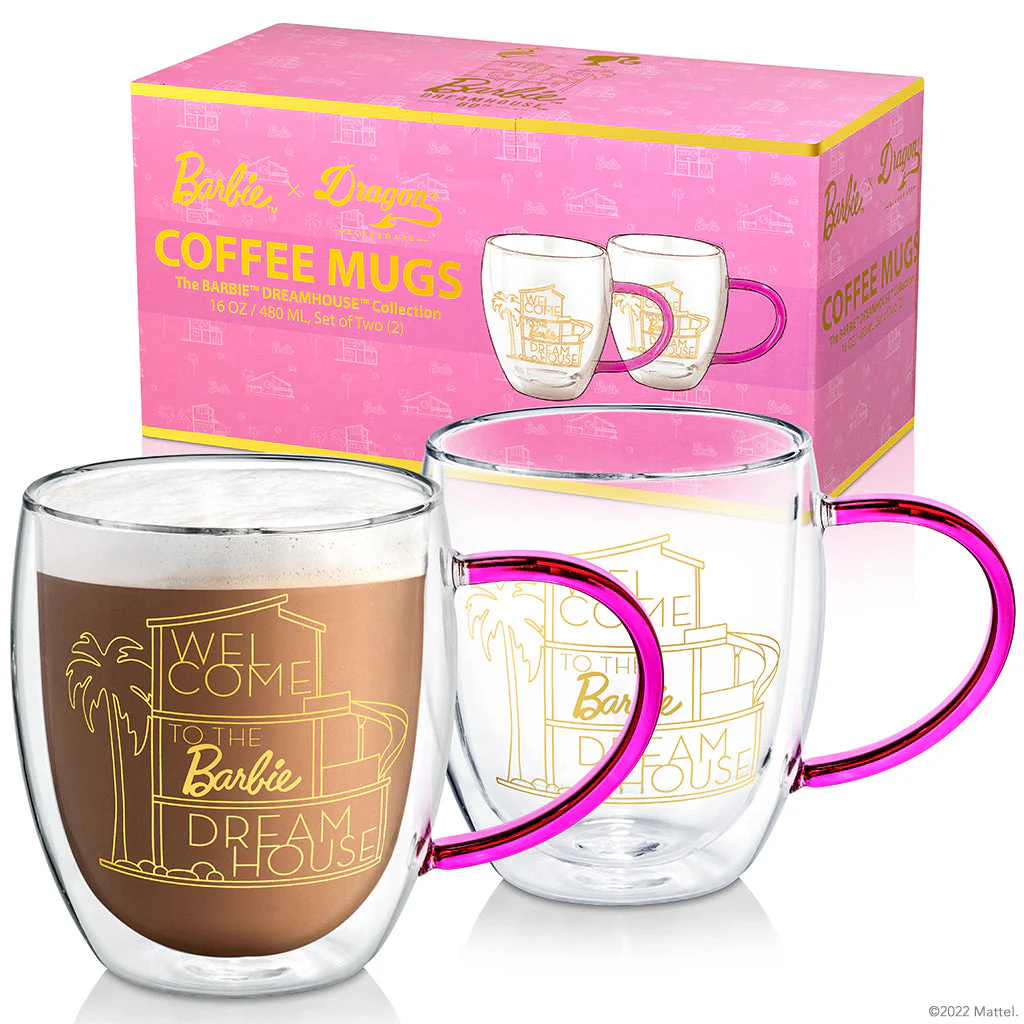 Mattel Creations Barbie™ X Dragon Glassware® Dreamhouse™ Coffee Mugs