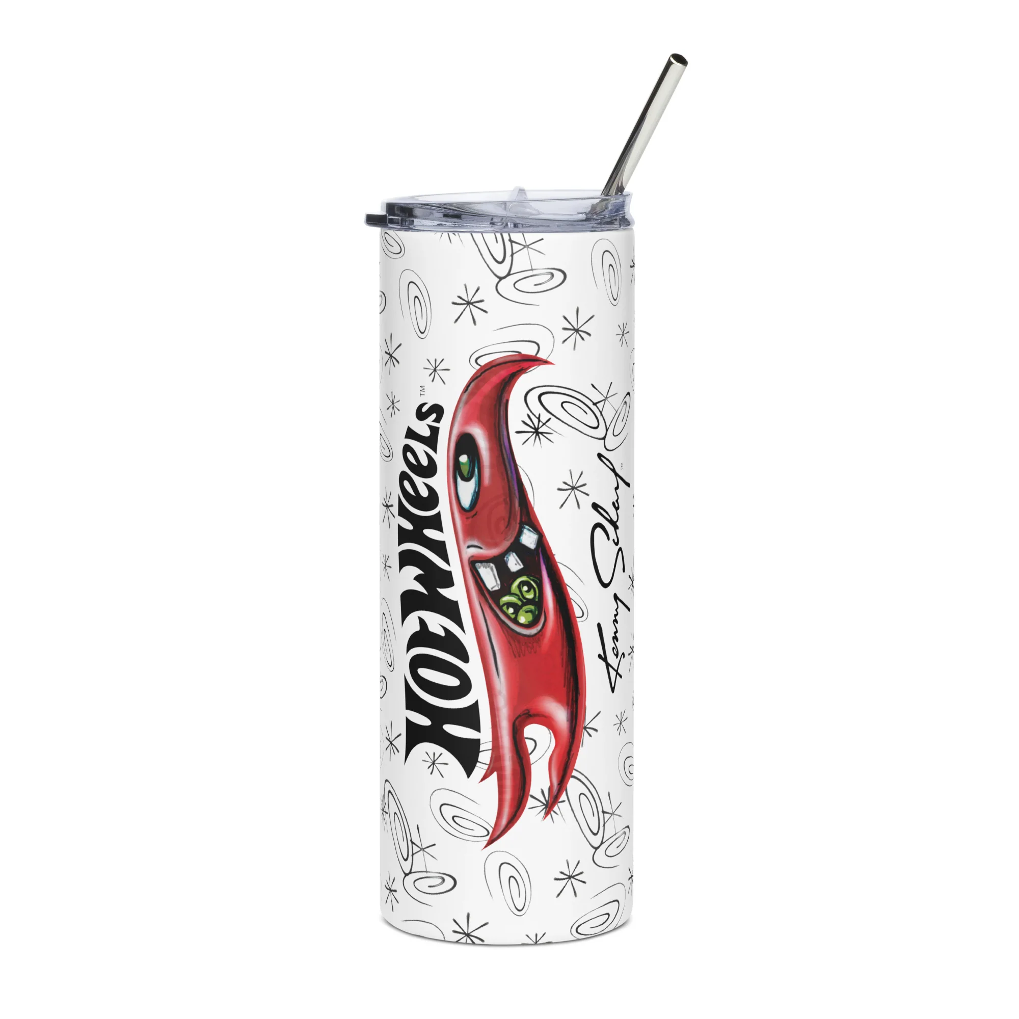 Mattel Creations Hot Wheels x Kenny Scharf White Tumbler