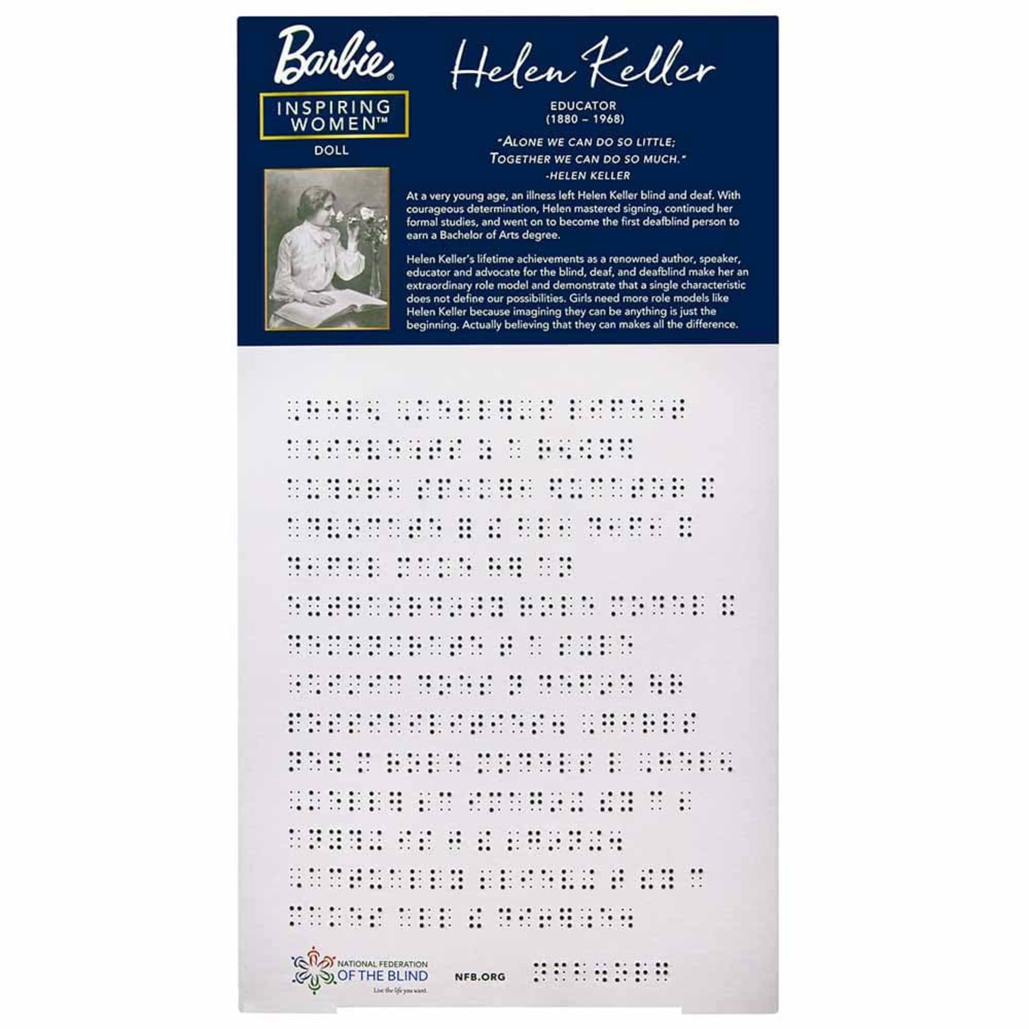 Mattel Creations Barbie Inspiring Women Helen Keller Doll
