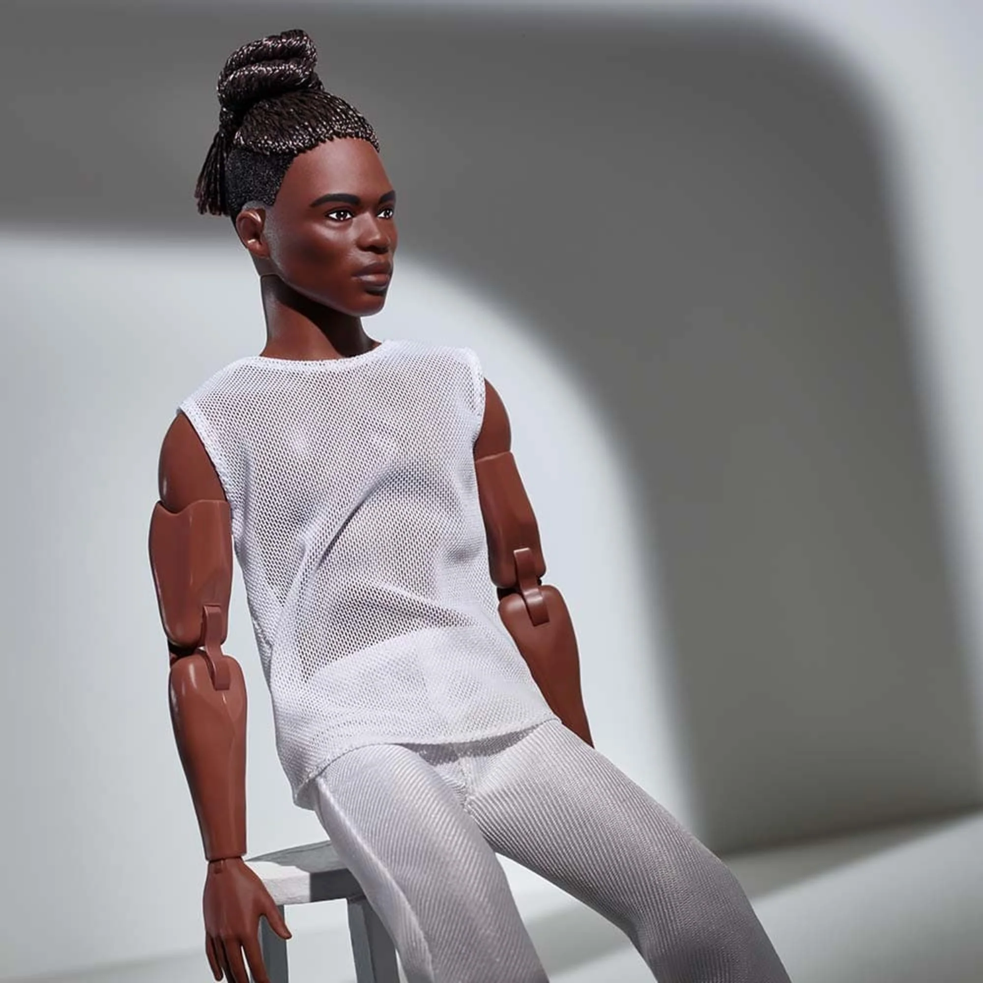Mattel Creations Barbie Looks Ken Doll (Brunette with Braids & Bun Hairstyle)