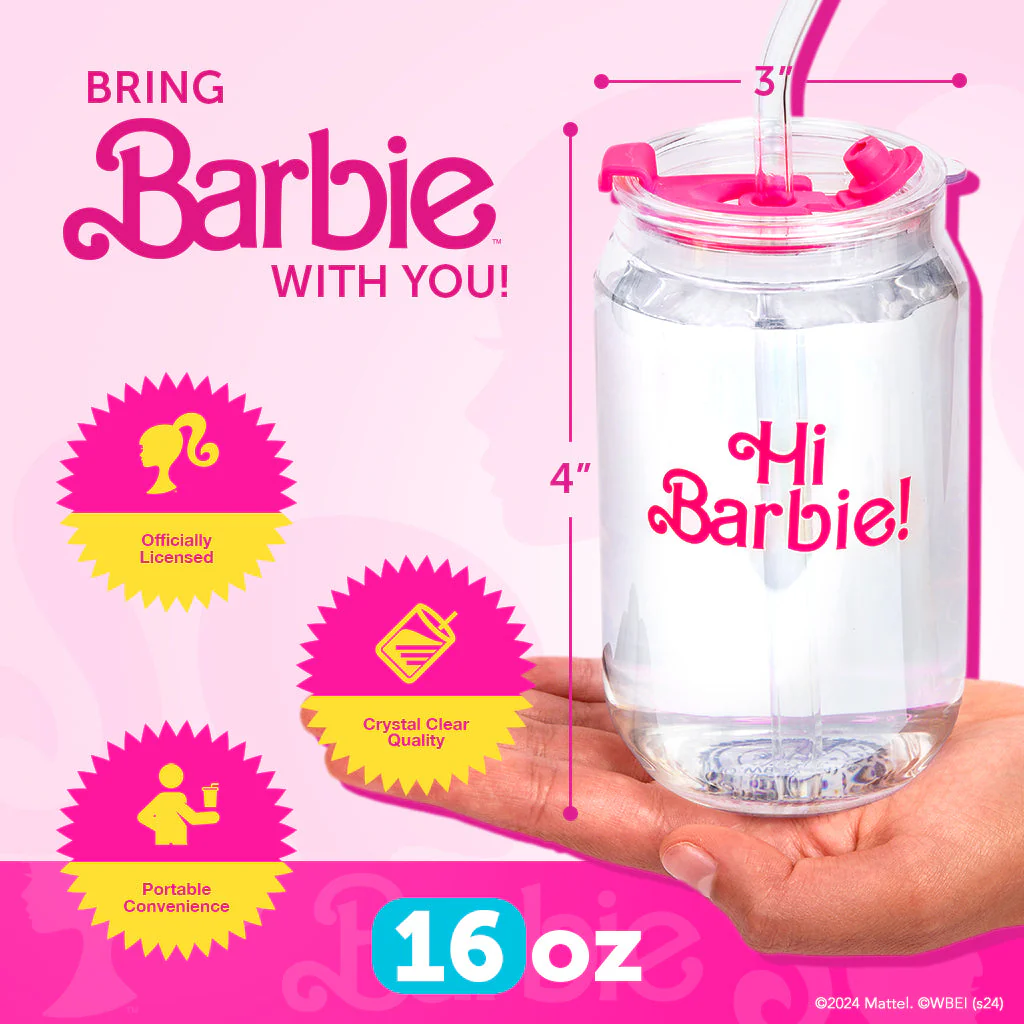 Mattel Creations Barbie™ the Movie X Dragon Glassware® Hi Barbie! Hi Ken! Drinking Glasses