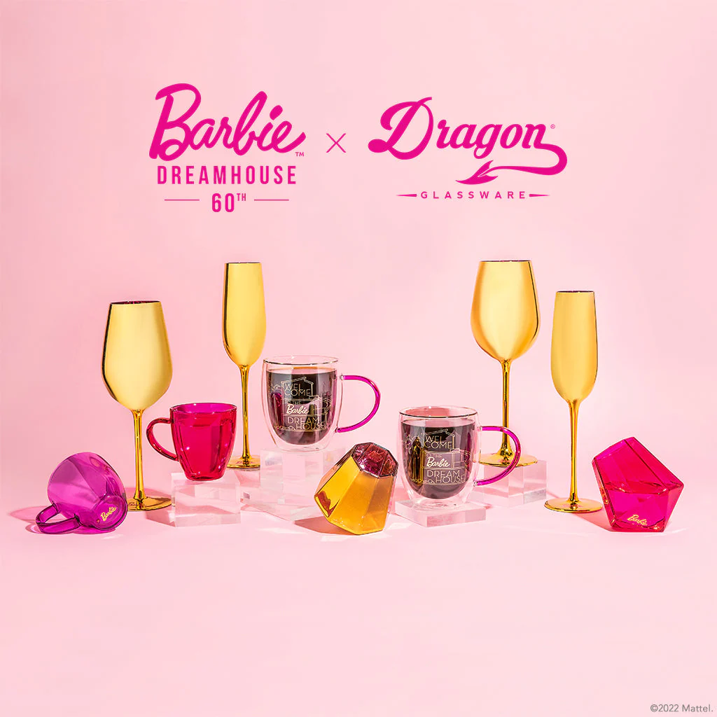 Mattel Creations Barbie™ X Dragon Glassware® Dreamhouse™ Wine Glasses