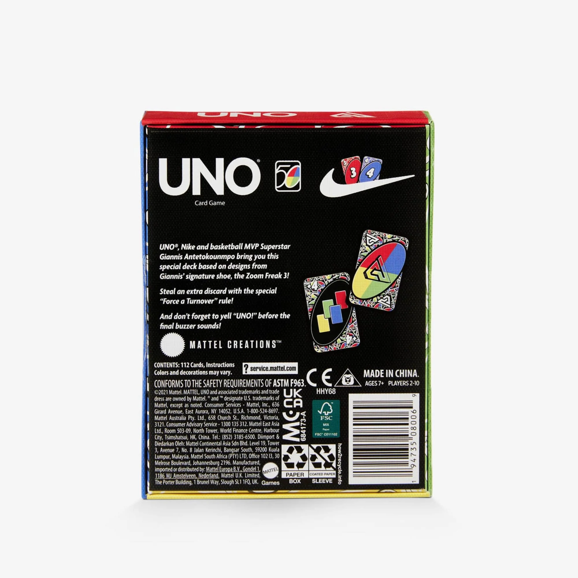 Mattel Creations Nike Zoom Freak 3 UNO Card Game