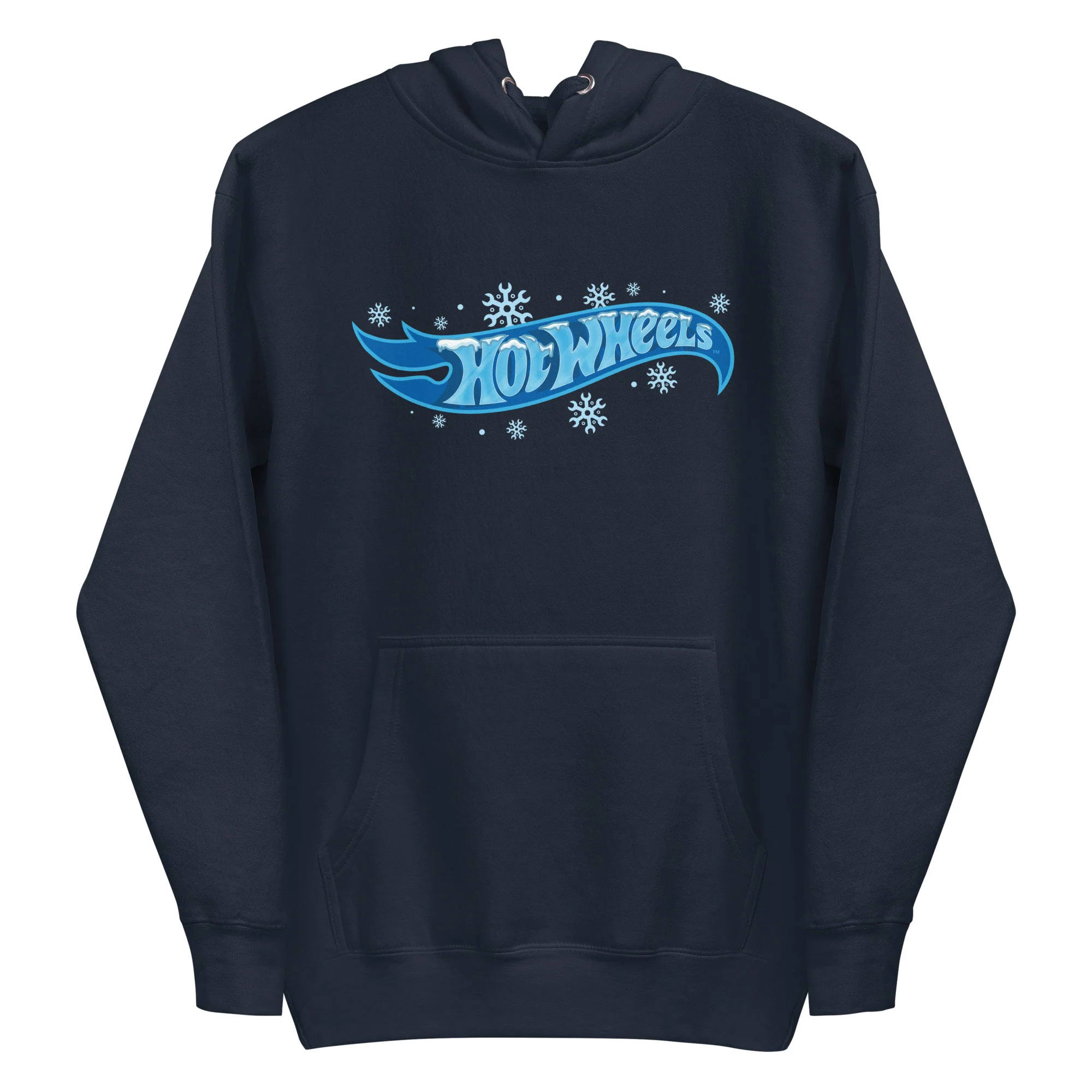 Mattel Creations Hot Wheels Snowflake Gears Logo Navy Hoodie