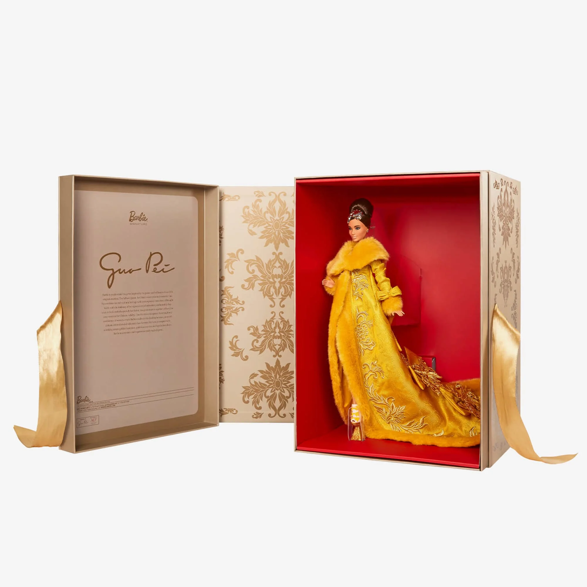 Mattel Creations Guo Pei Barbie Doll Wearing Golden-Yellow Gown