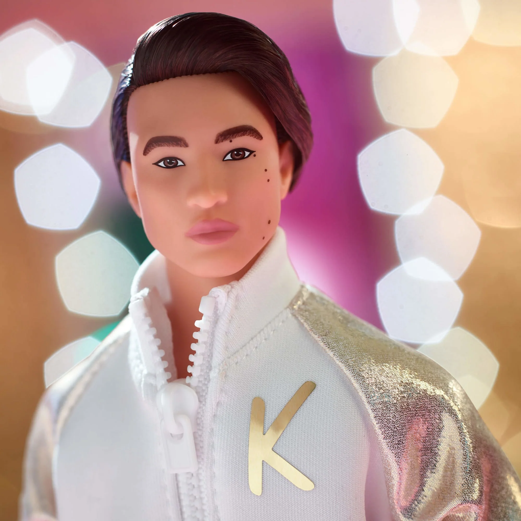 Mattel Creations Ken Doll In White and Gold Tracksuit – Barbie The Movie