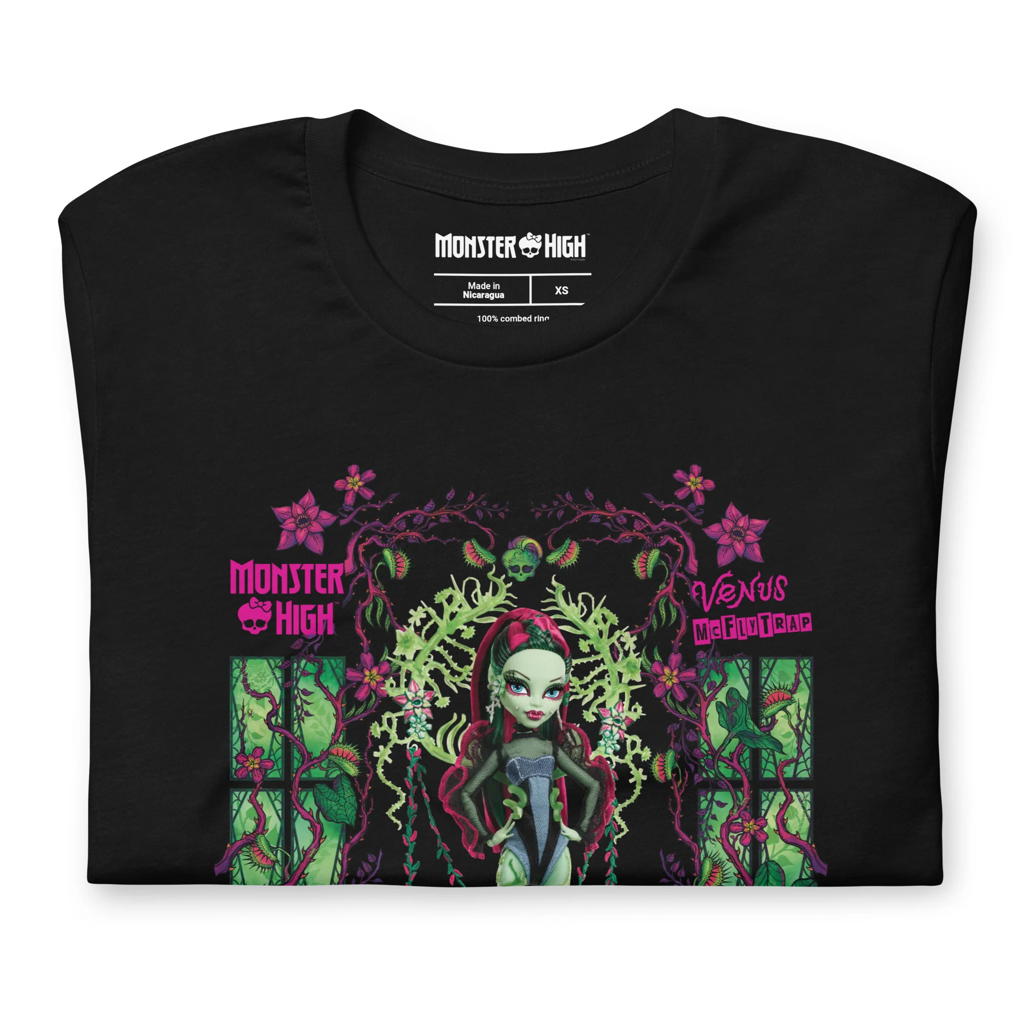 Mattel Creations Monster High Venus McFlytrap Black T-Shirt