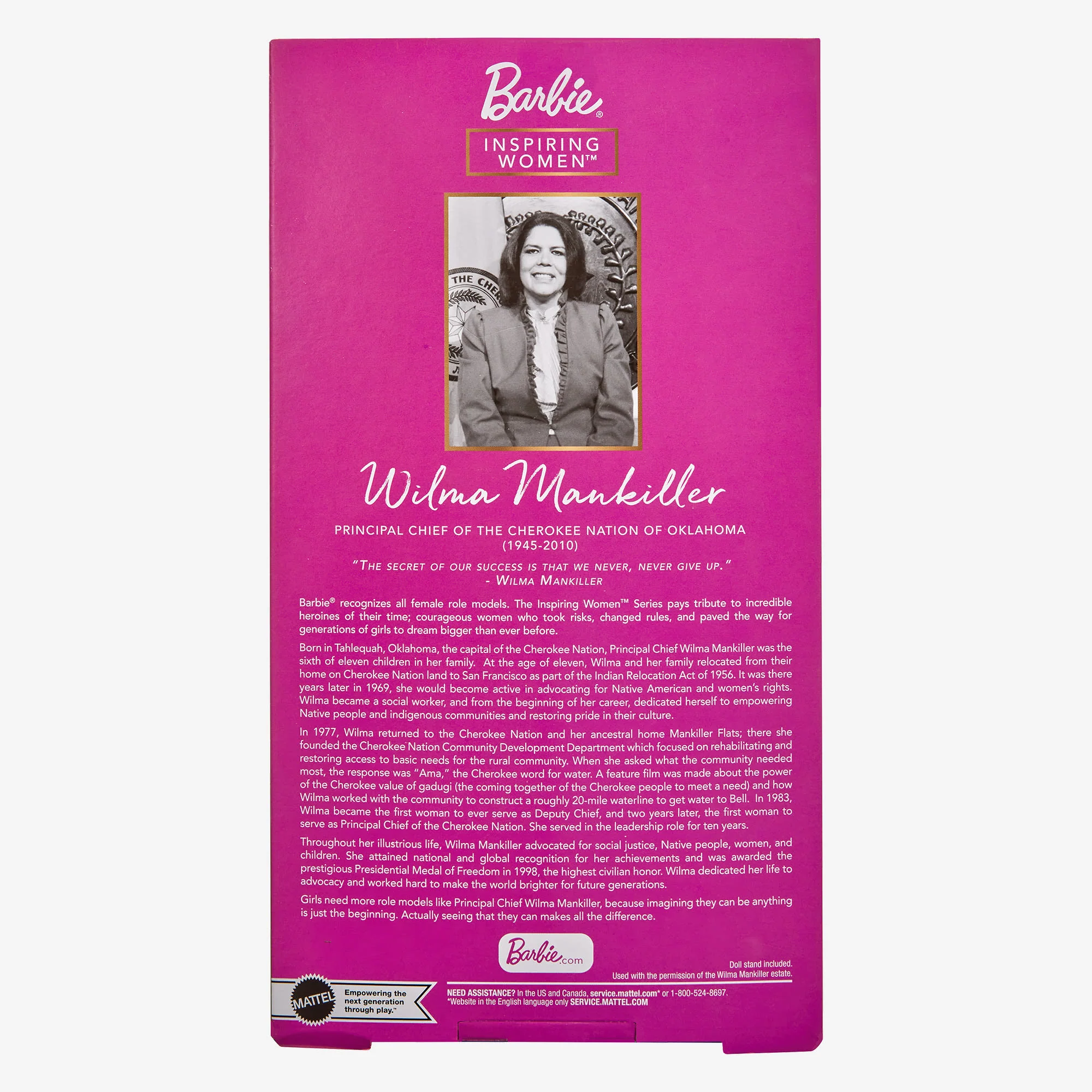 Mattel Creations Barbie Inspiring Women Principal Chief Wilma Mankiller Doll