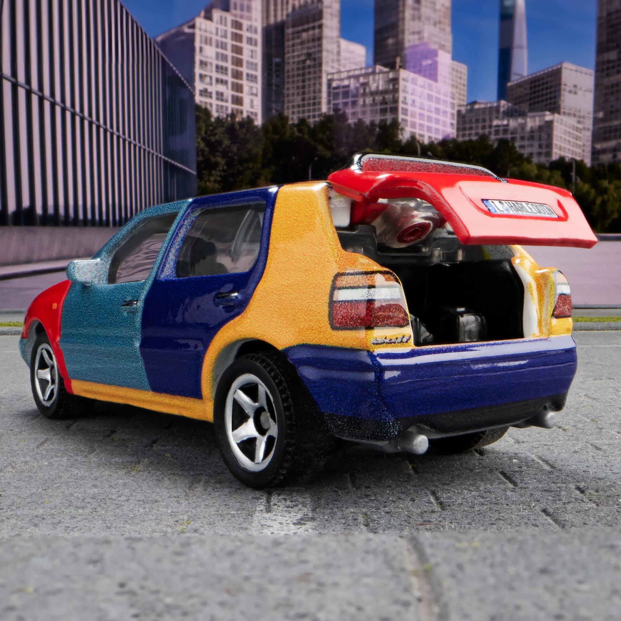 Mattel Creations Matchbox 1995 Volkswagen Golf Harlequin