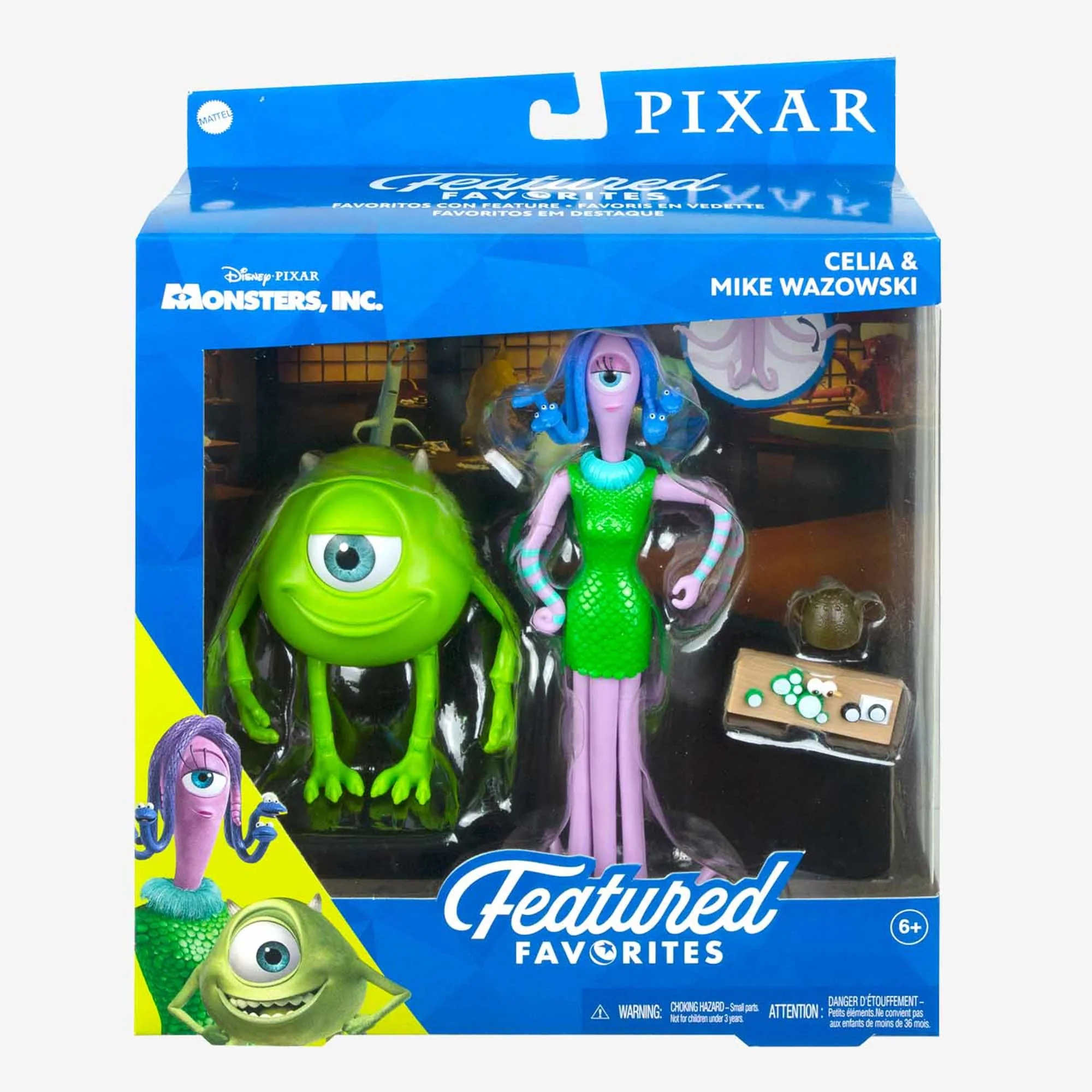 Mattel Creations Pixar Featured Favorites Celia & Mike Monsters Inc Figures
