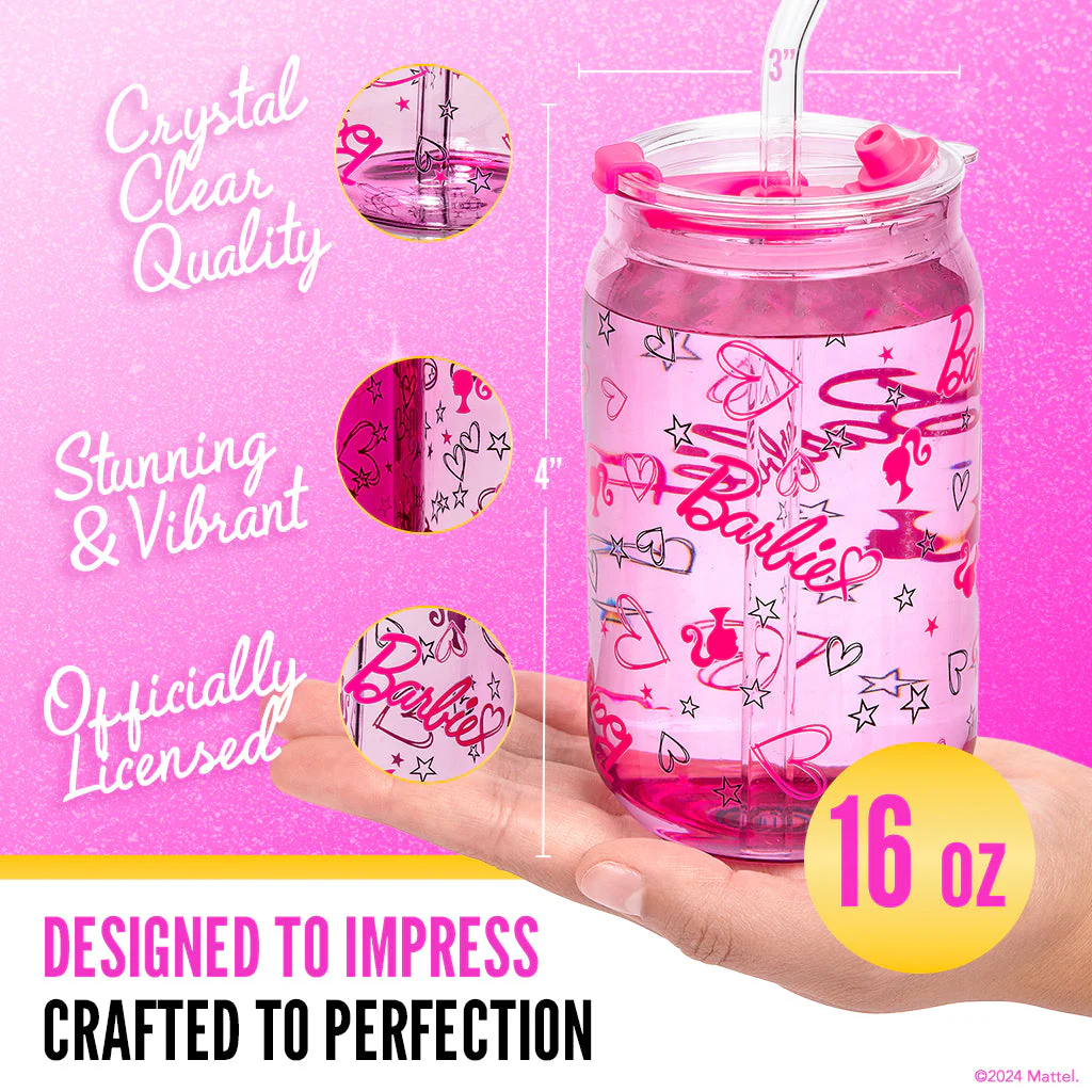 Mattel Creations Barbie™ X Dragon Glassware® Love Out Loud Drinking Glasses