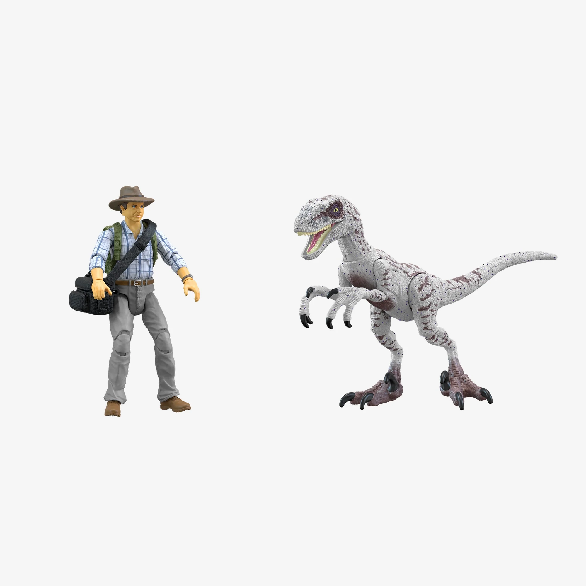 Mattel Creations Jurassic World Toys Dr Grant & Raptor Figures Hammond Collection