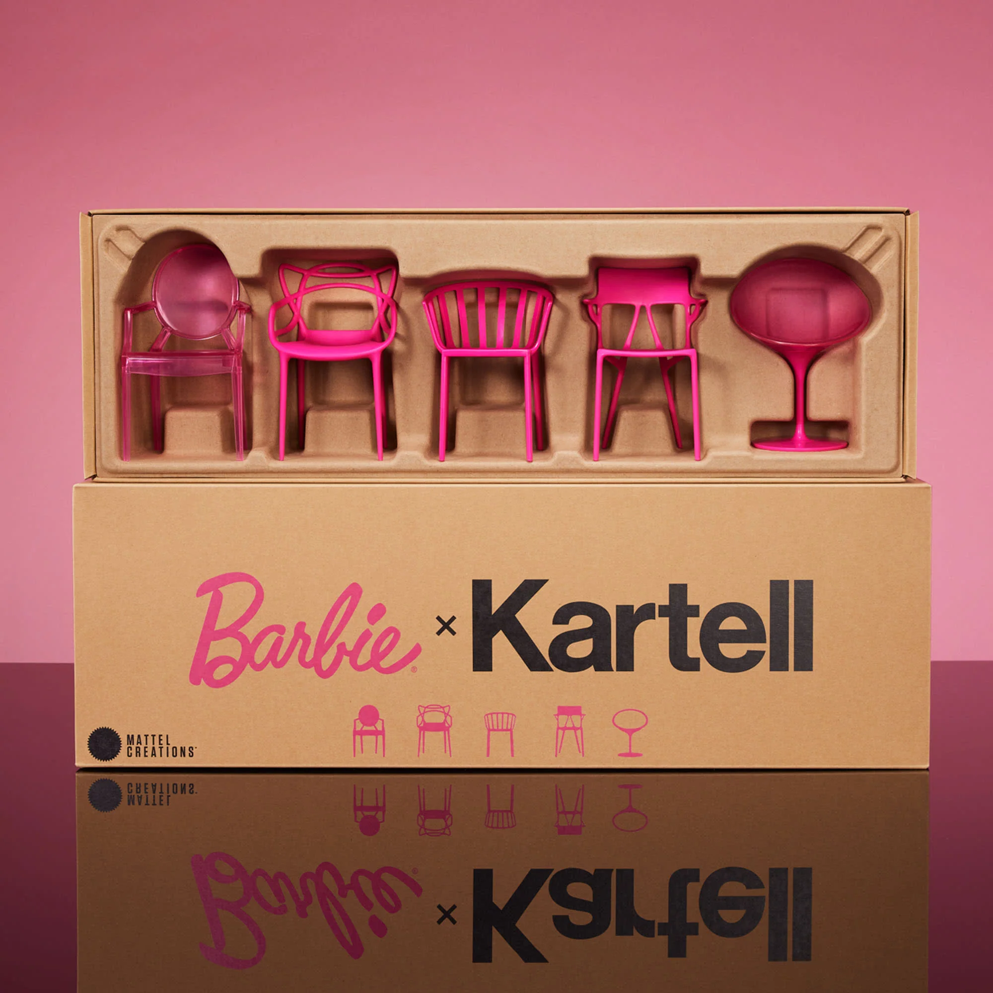Mattel Creations Barbie x Kartell 5-Piece Doll-Sized Chair Set